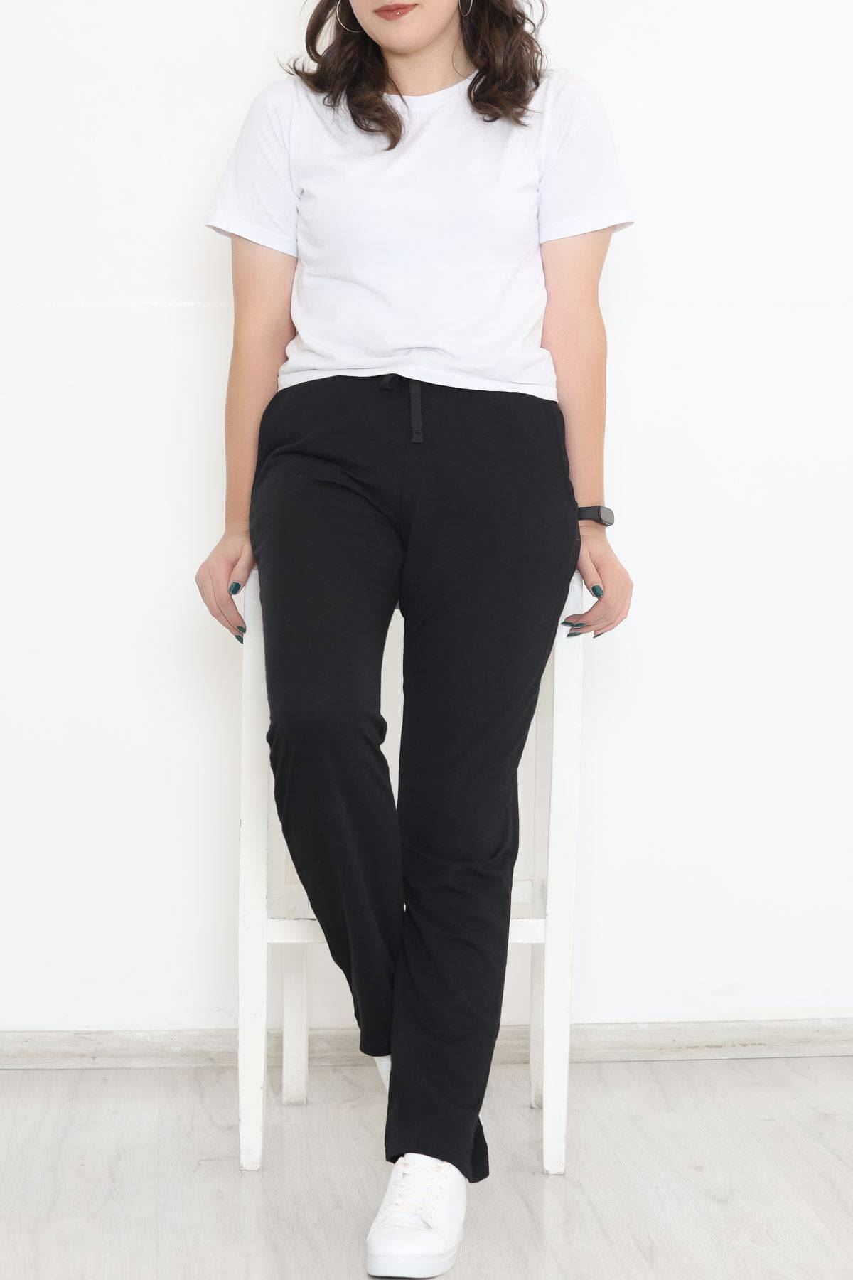 Düz Paça Büyük Beden Eşofman Altı Siyah - 0389.1250.