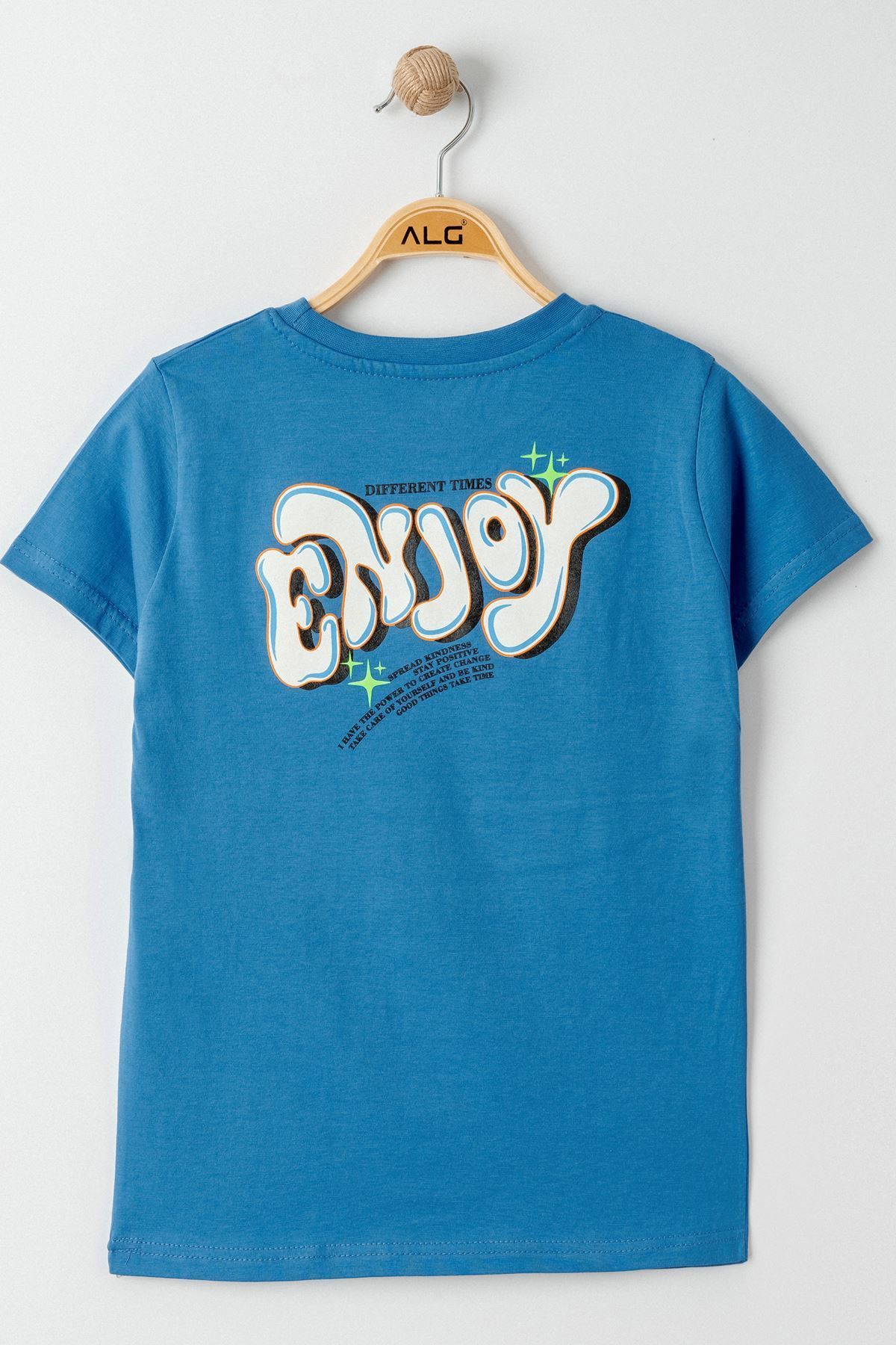 8-12 Yaş Baskılı Erkek Tişört İndigo - 324241.1576.