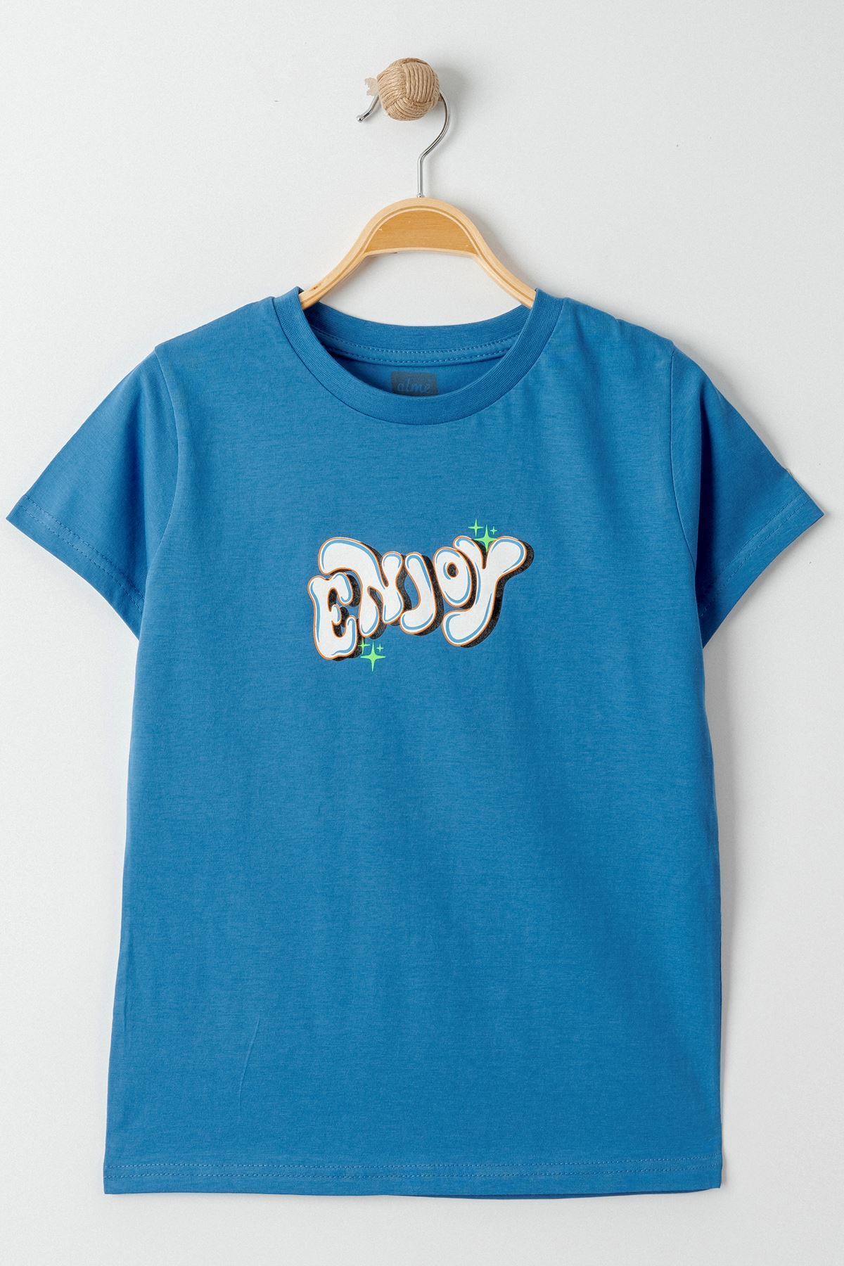 8-12 Yaş Baskılı Erkek Tişört İndigo - 324241.1576.