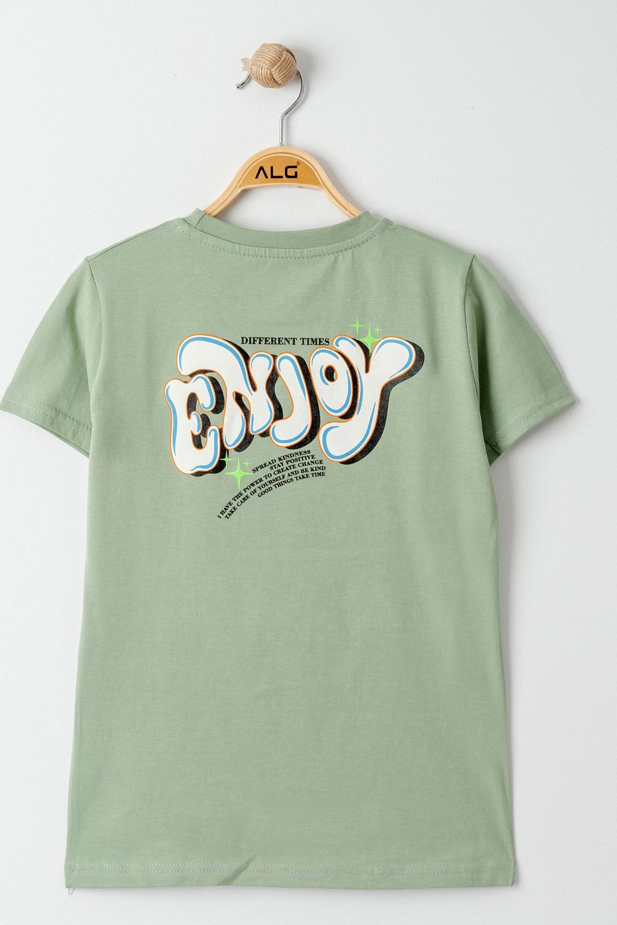 8-12 Yaş Baskılı Erkek Tişört Çağla - 324241.1576.