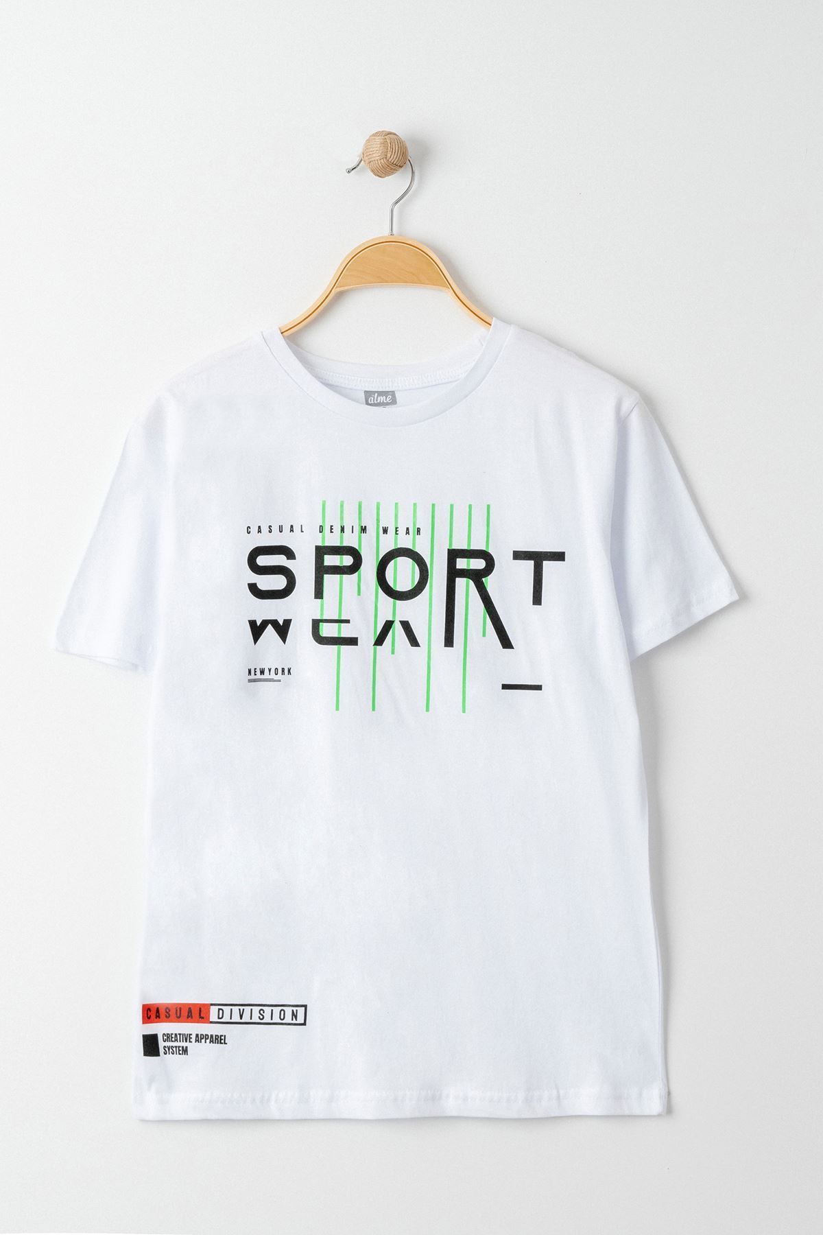 13-16 Yaş Baskılı Erkek Tişört Beyaz - 424169.1576.