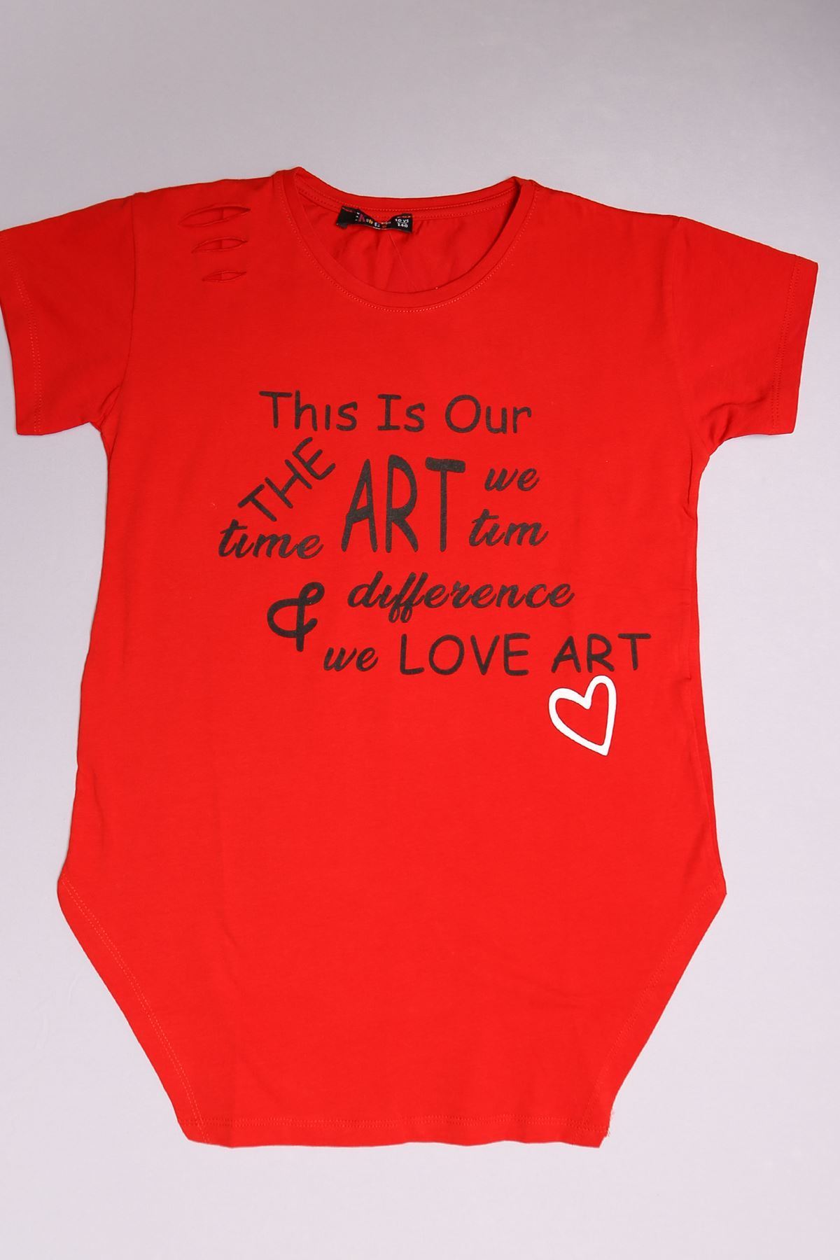 10-16 Yaş Baskılı Çocuk Tişört Kırmızı - 17789.1567.