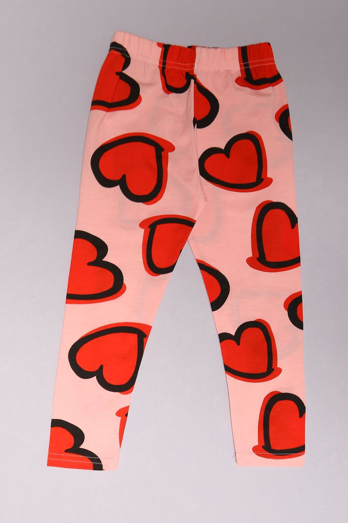 3-8 Yaş Desenli Kız Çocuk Tayt Pembekırmızı - 170.1776.