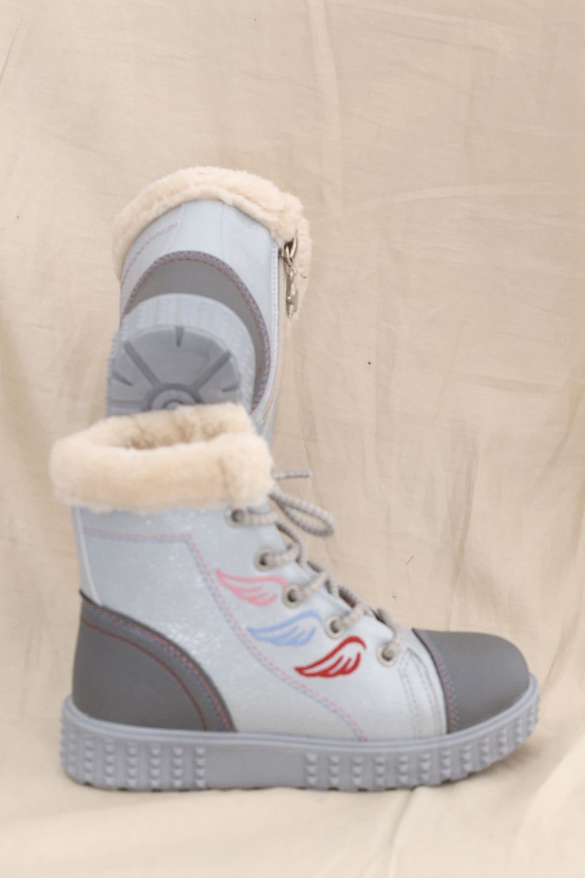 Bağcıklı Çocuk Botu Gümüş - 2323.264.