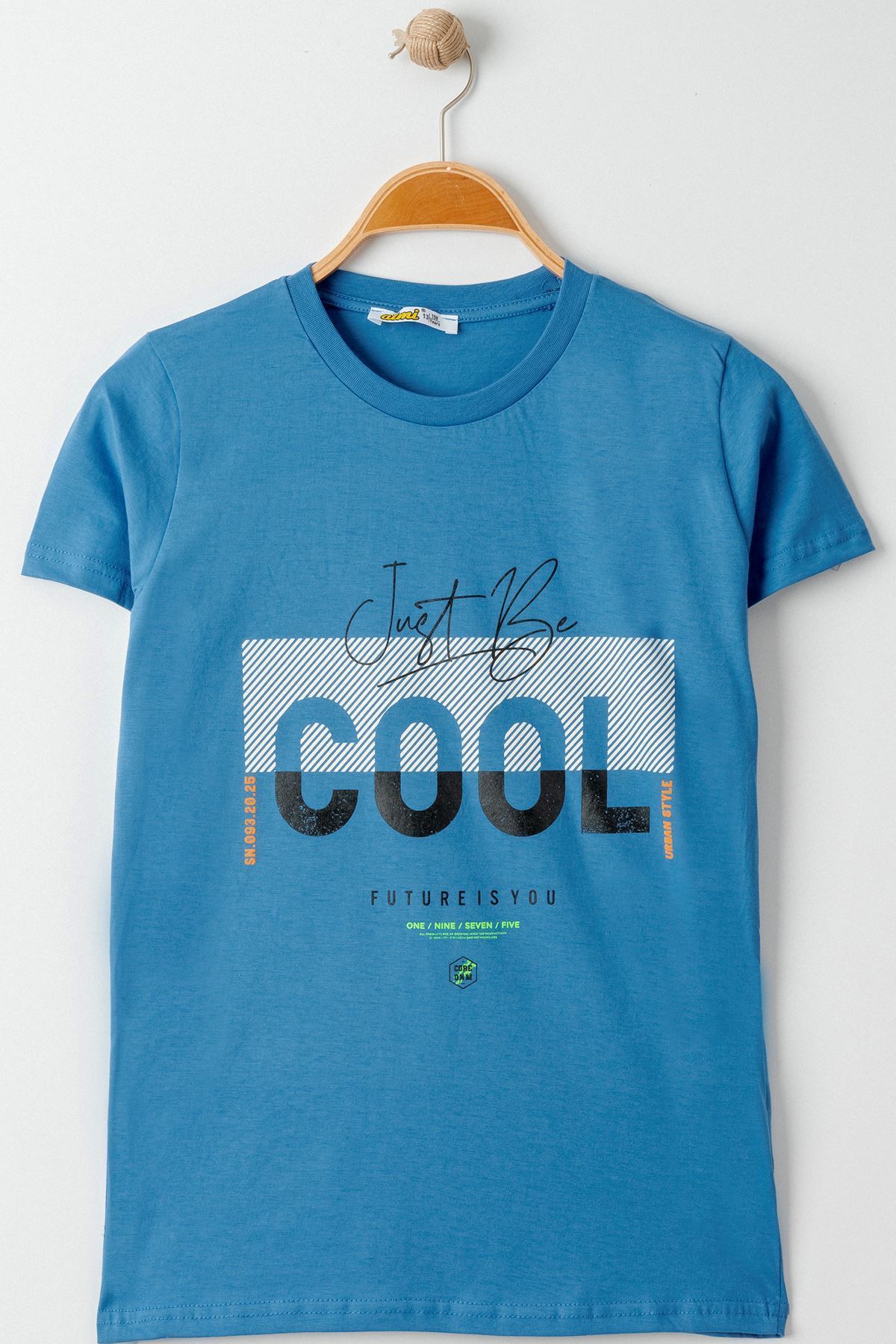 13-16 Yaş Baskılı Erkek Tişört İndigo - 424161.1576.