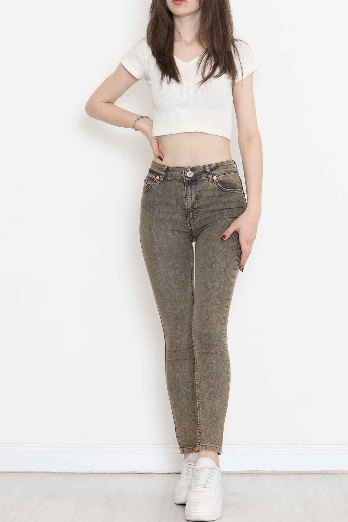 Süper Likra Kot Pantolon Kahve - 18200.1431.