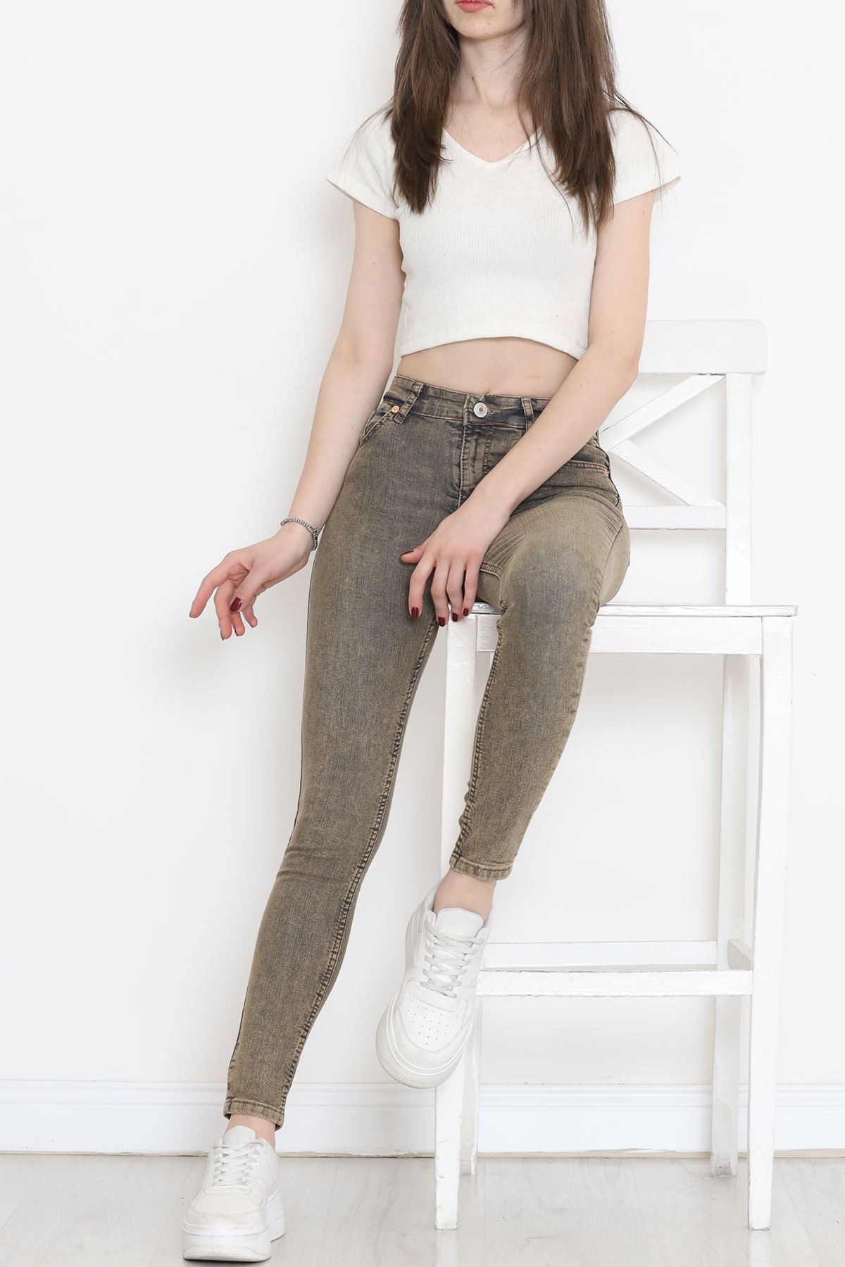 Süper Likra Kot Pantolon Kahve - 18200.1431.