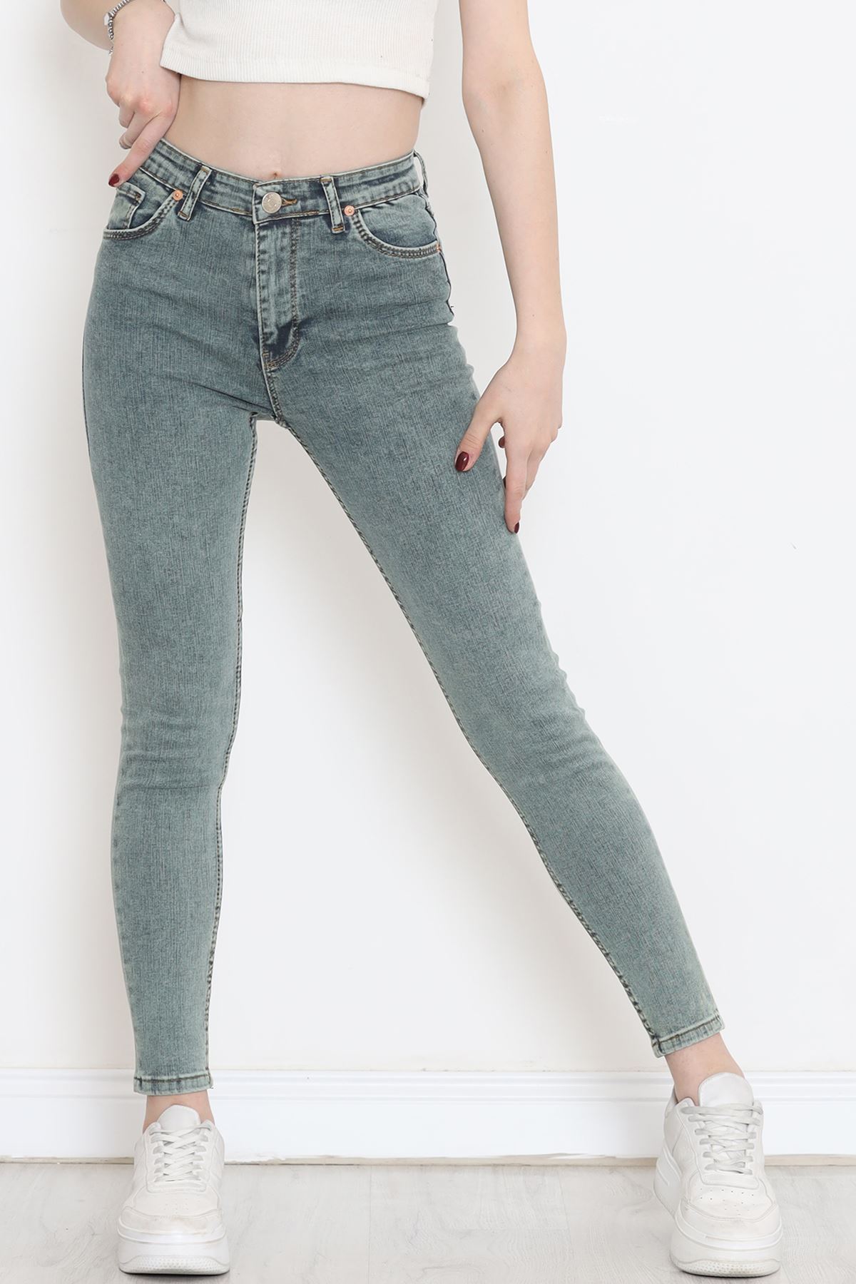 Süper Likra Kot Pantolon Yeşil - 18200.1431.