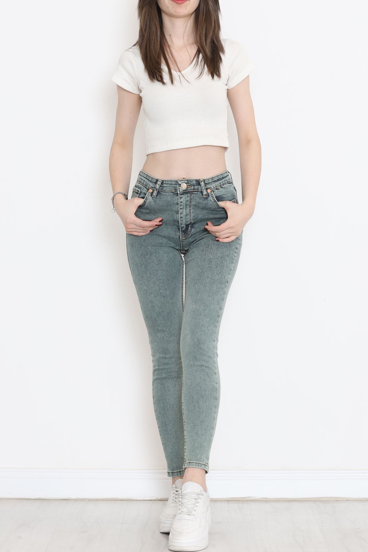 Süper Likra Kot Pantolon Yeşil - 18200.1431.