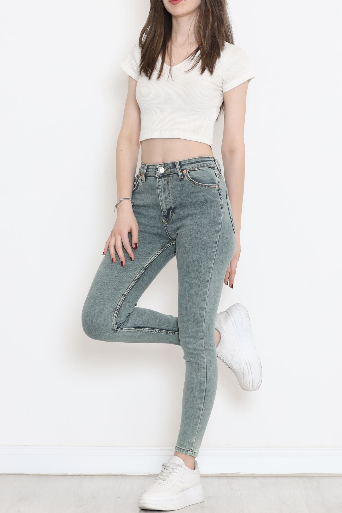 Süper Likra Kot Pantolon Yeşil - 18200.1431.