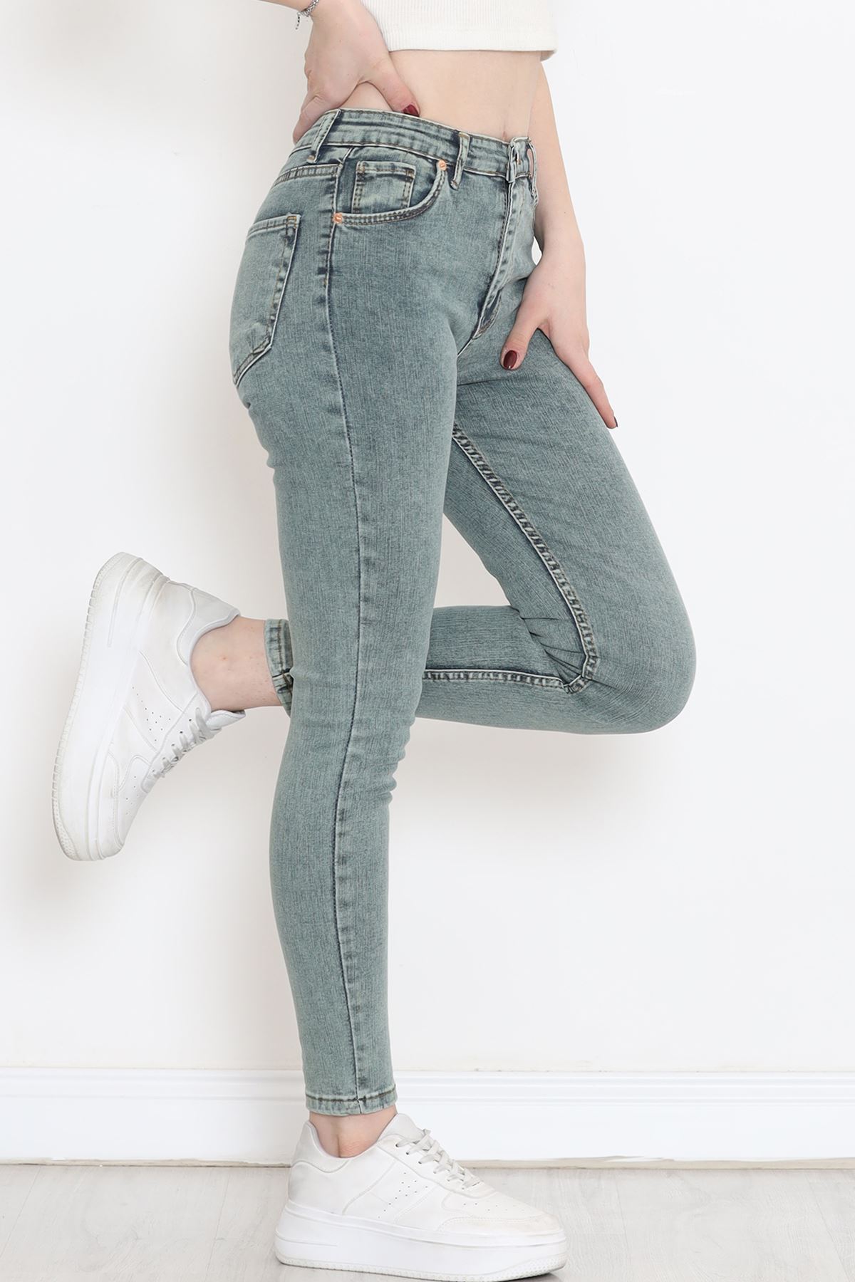 Süper Likra Kot Pantolon Yeşil - 18200.1431.