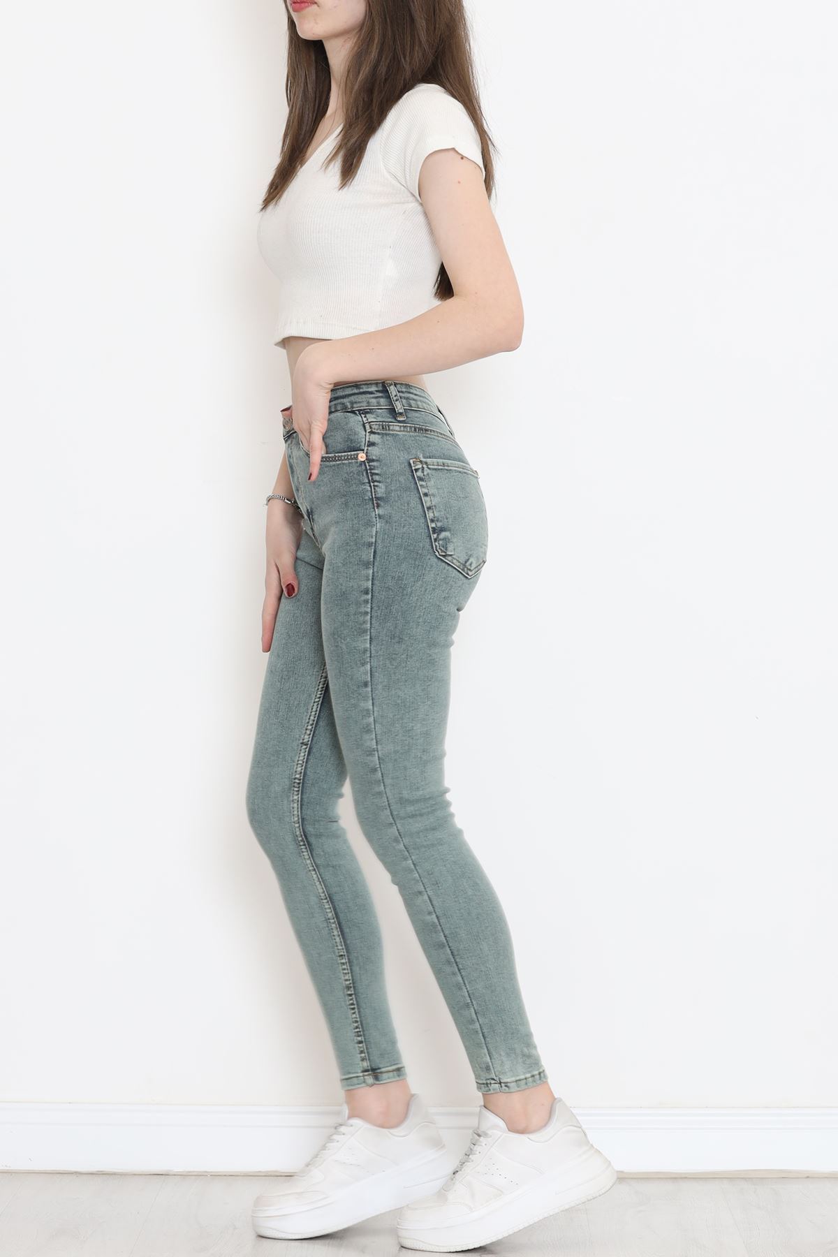 Süper Likra Kot Pantolon Yeşil - 18200.1431.