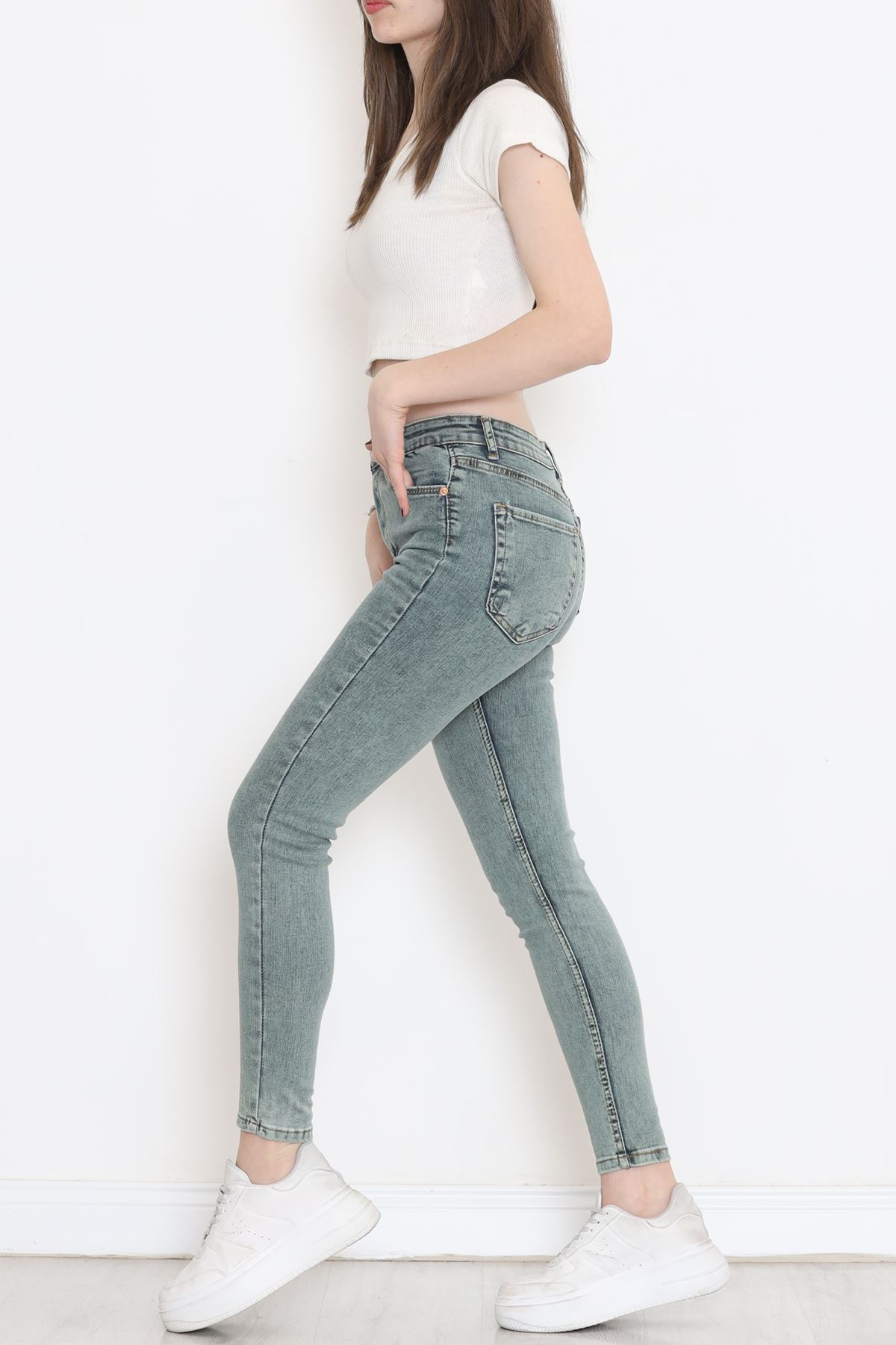 Süper Likra Kot Pantolon Yeşil - 18200.1431.