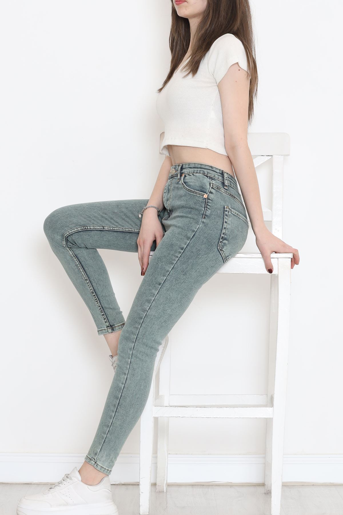 Süper Likra Kot Pantolon Yeşil - 18200.1431.