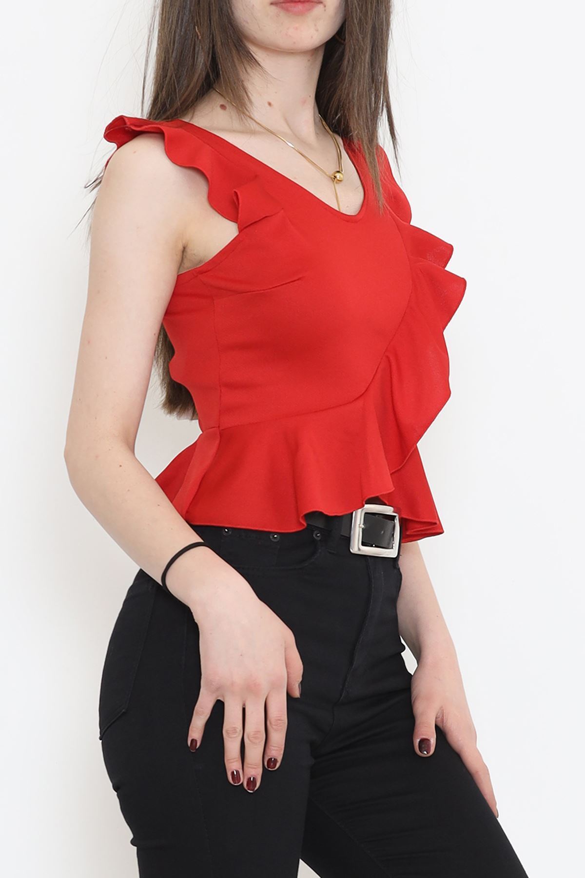 Volanlı Bluz Kırmızı - 12231.631.