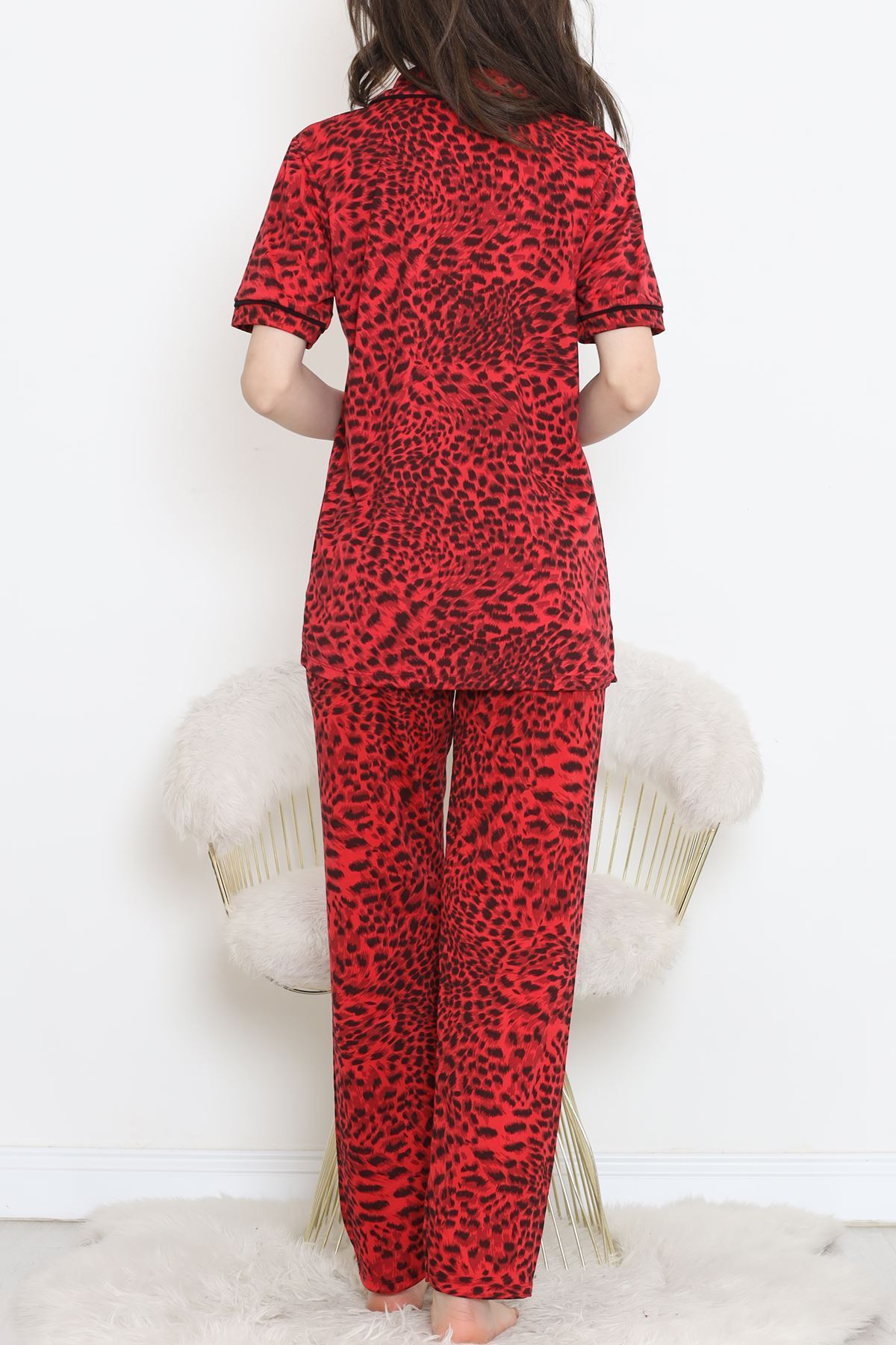 Poliviskon Arabiyeli Kısa Kollu Takım Kırmızısiyah - 927.1287.