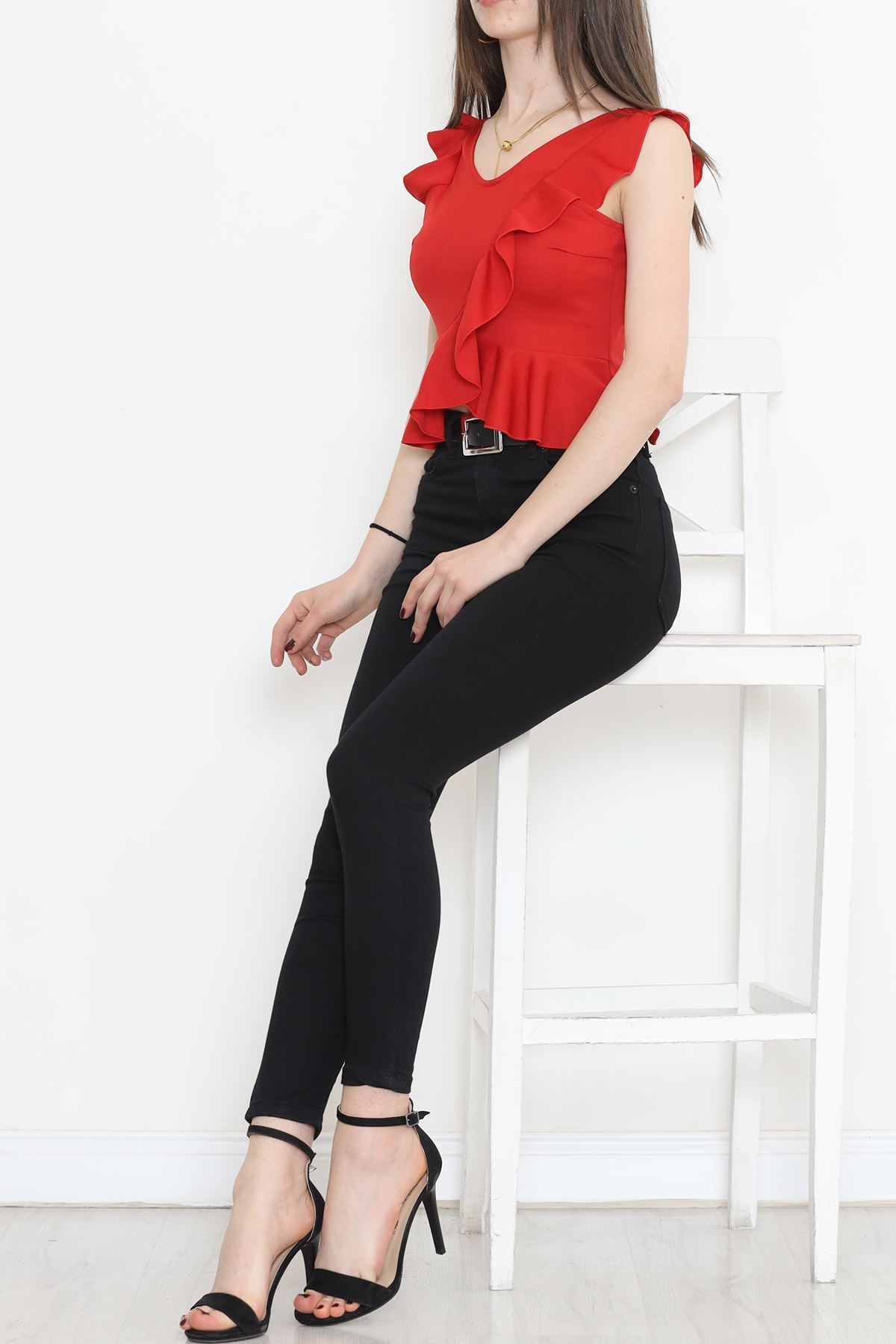 Volanlı Bluz Kırmızı - 12231.631.