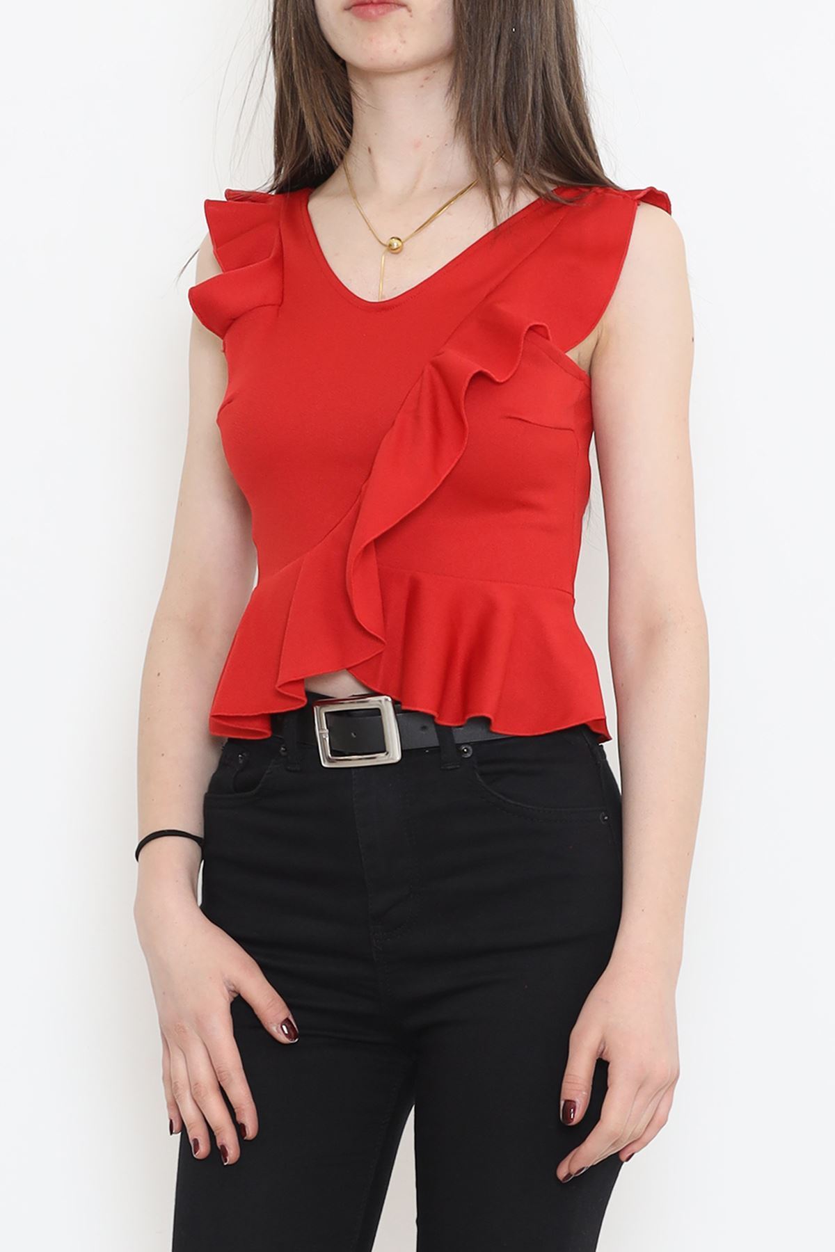 Volanlı Bluz Kırmızı - 12231.631.