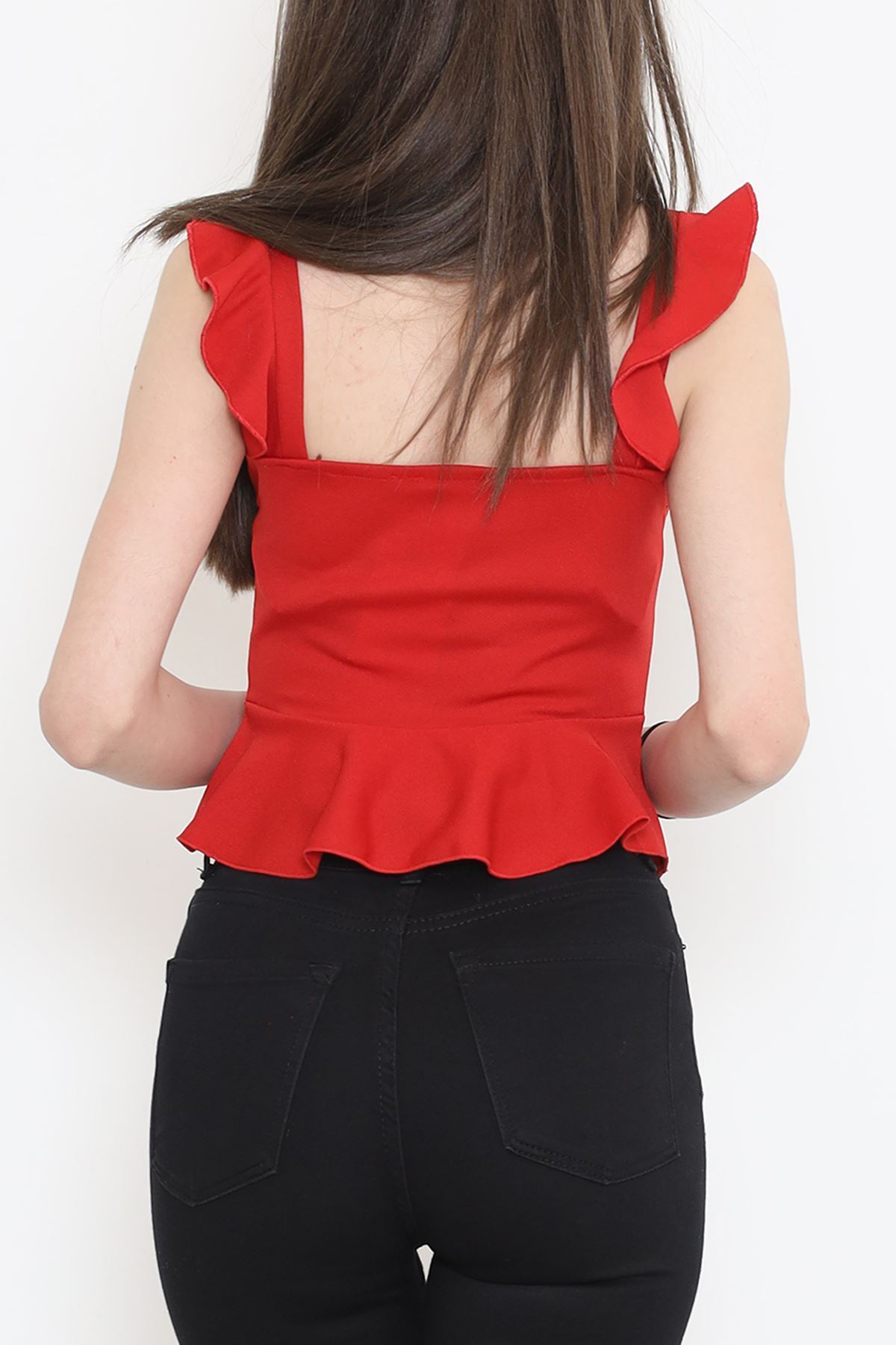 Volanlı Bluz Kırmızı - 12231.631.