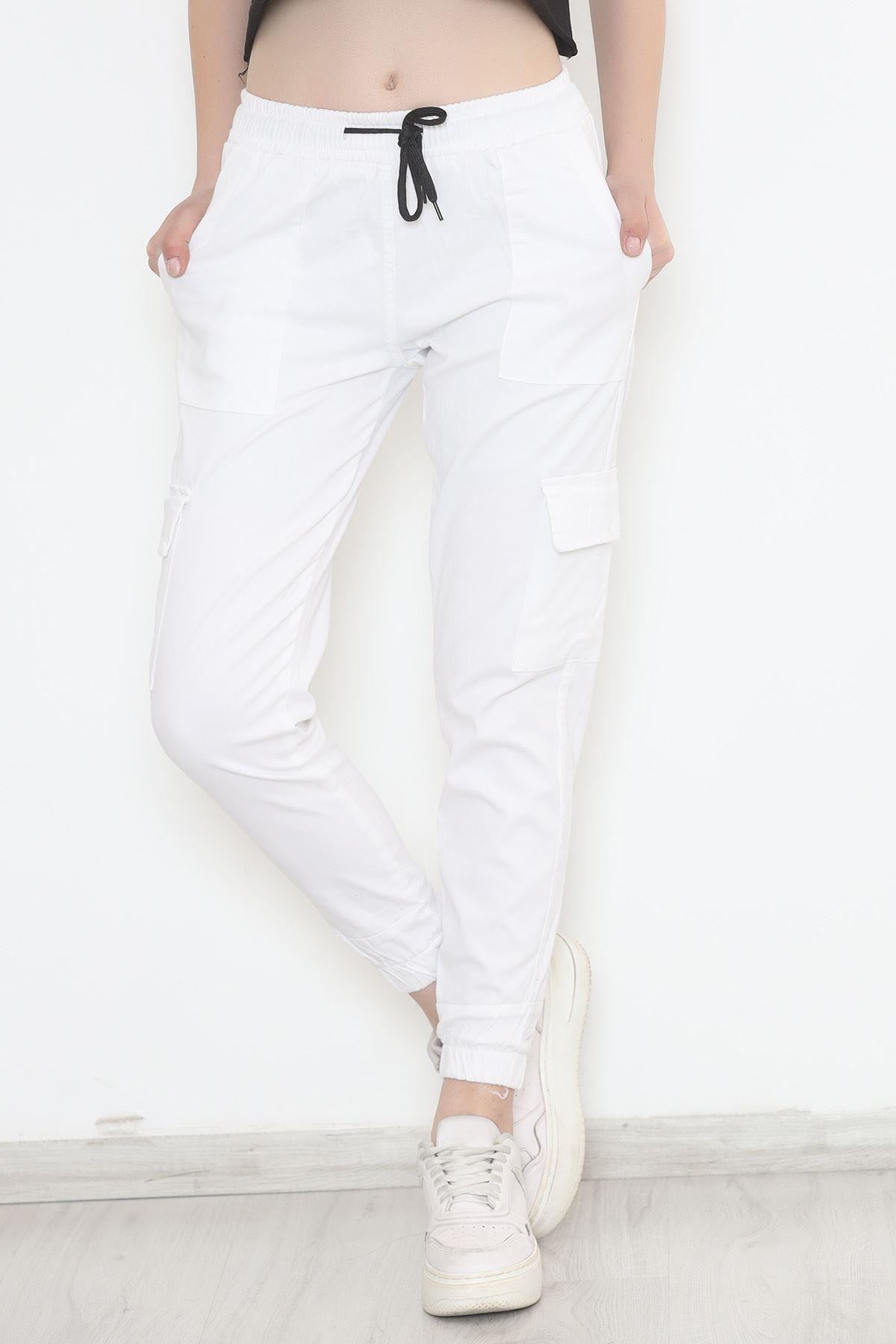 Kargo Cepli Pantolon Beyaz - 10772.1431.