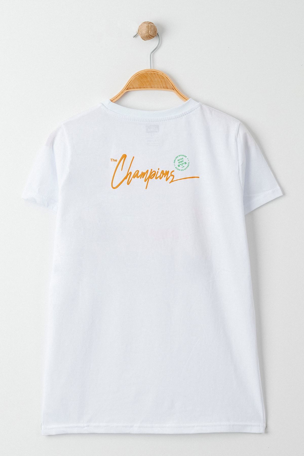 13-16 Yaş Baskılı Erkek Tişört Beyaz - 424159.1576.