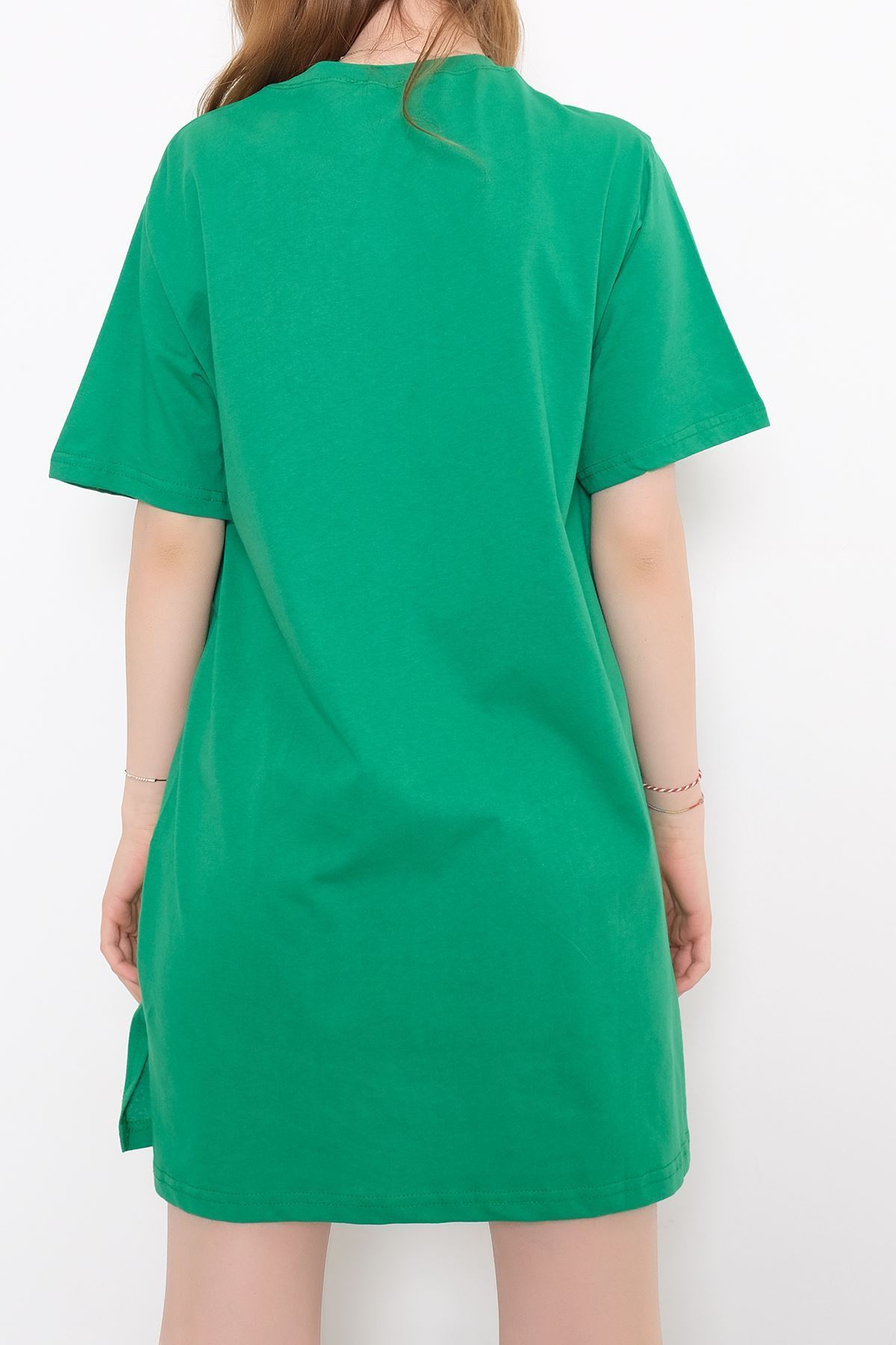 Suprem Yırtmaçlı Tişört Yeşil - 3642.105.