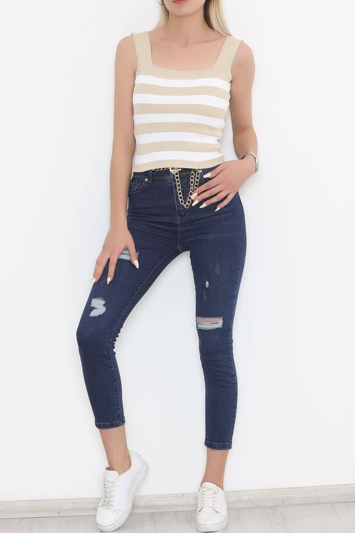 Kalın Çizgili Atlet Vizon - 11732.1019.