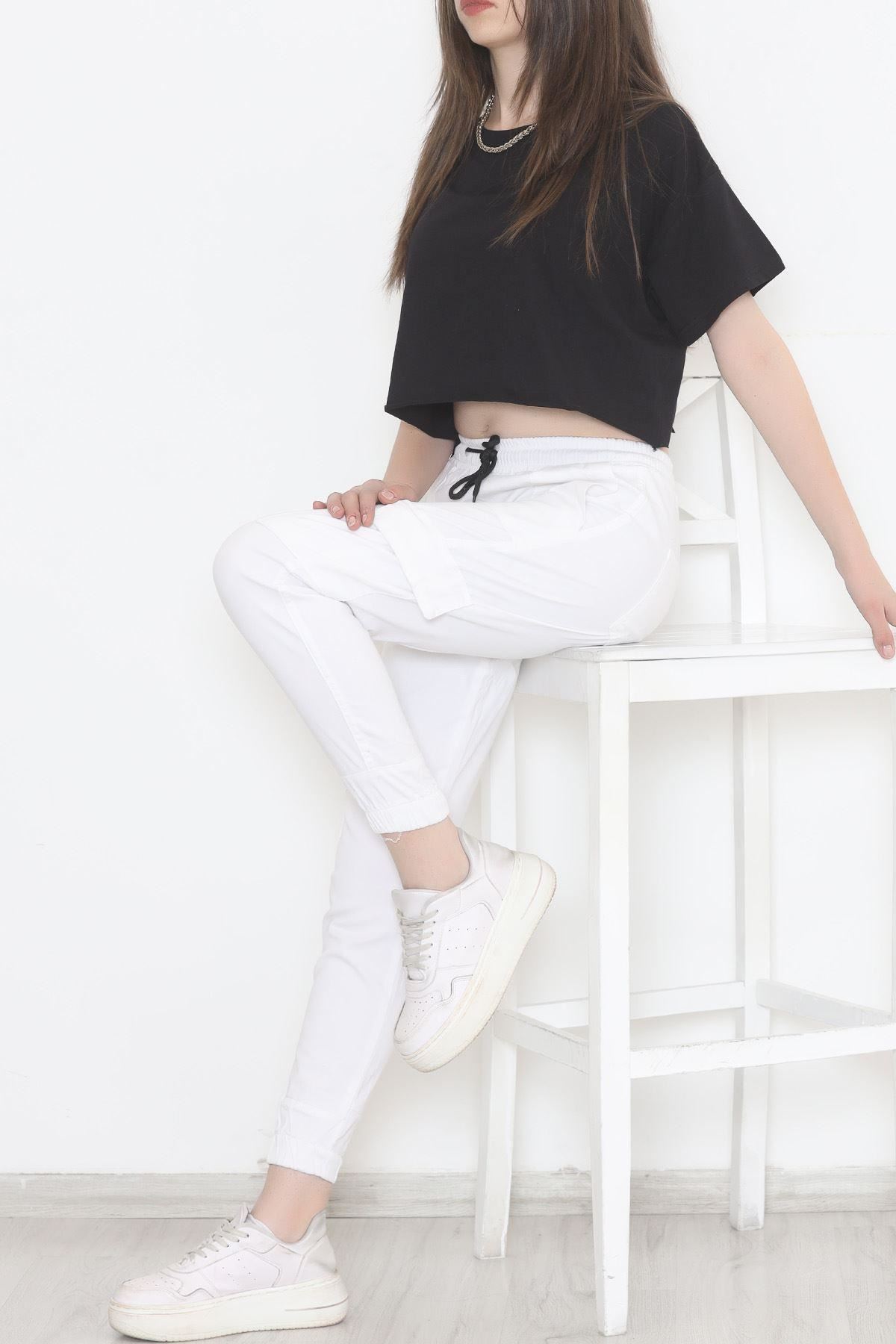 Kargo Cepli Pantolon Beyaz - 10772.1431.