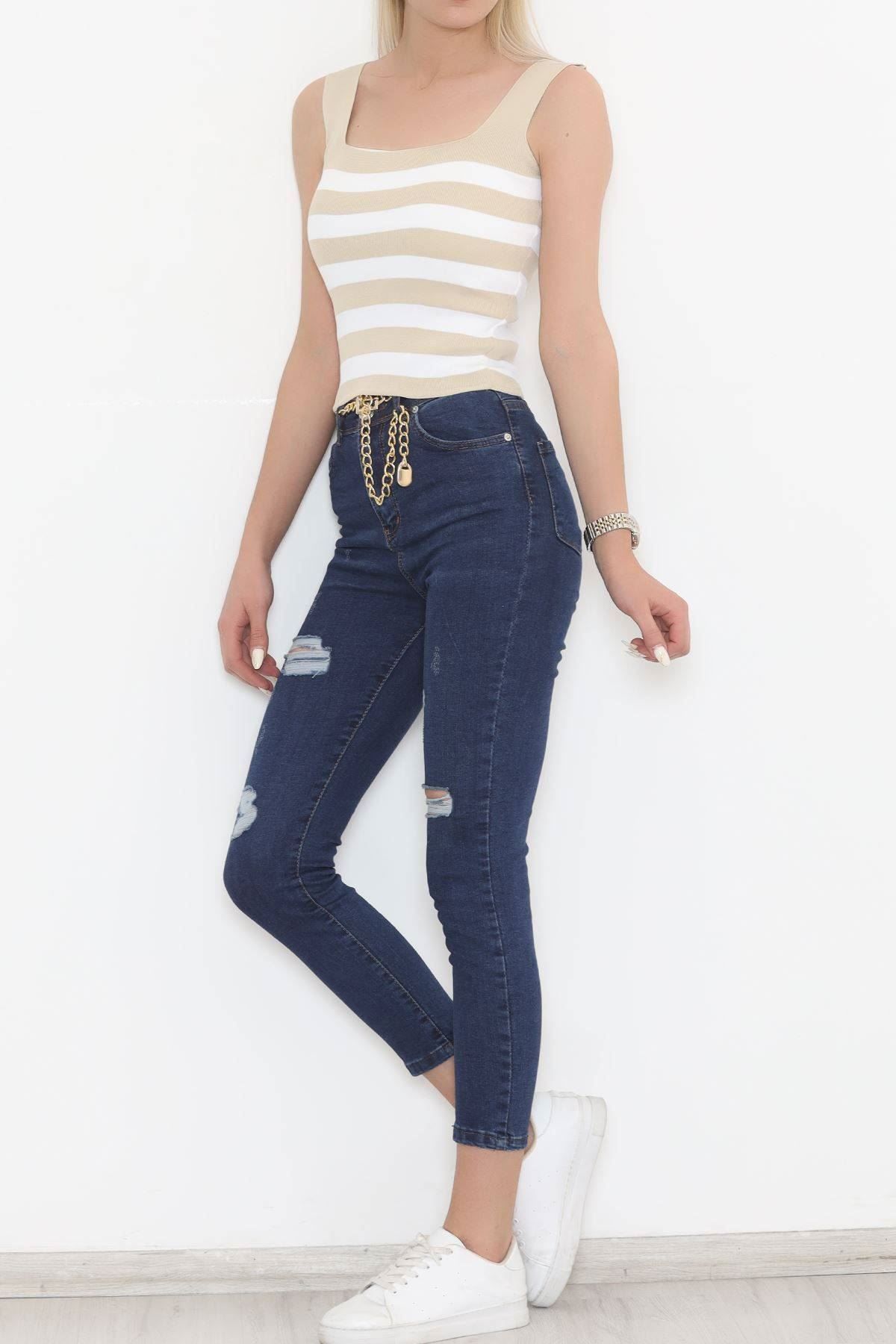 Kalın Çizgili Atlet Vizon - 11732.1019.