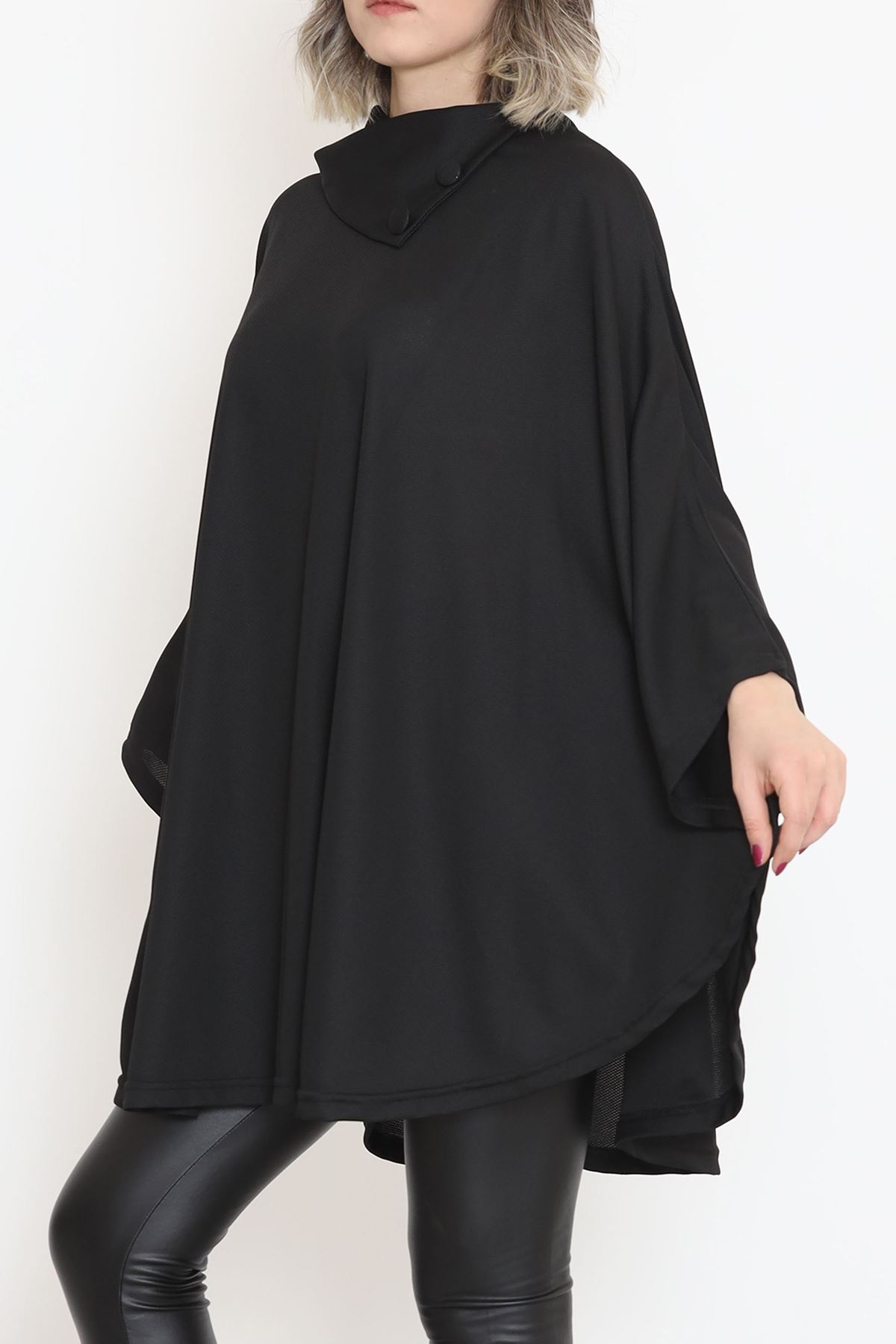 Şal Yaka Panço Siyah - 10021.1778.