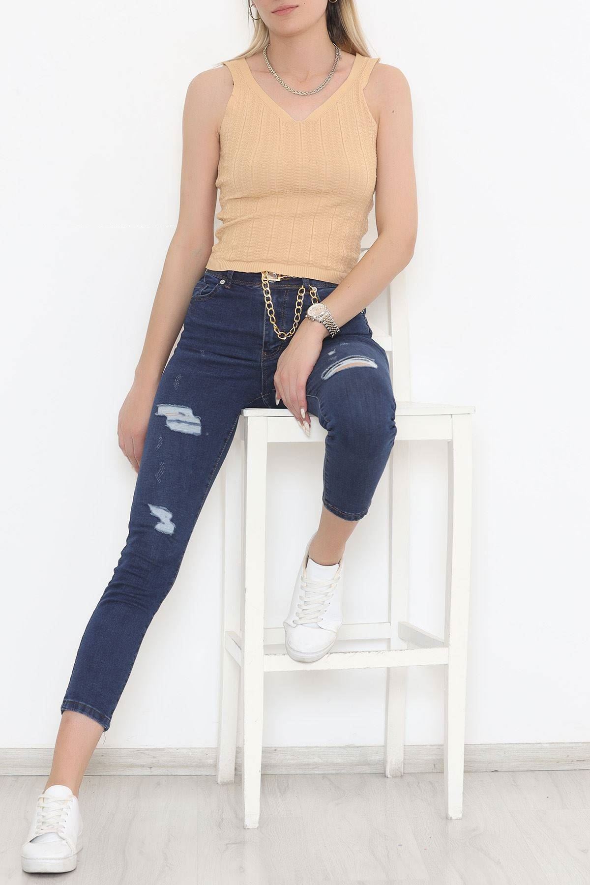 Triko V Yaka Atlet Sütlükahve - 11742.1019.