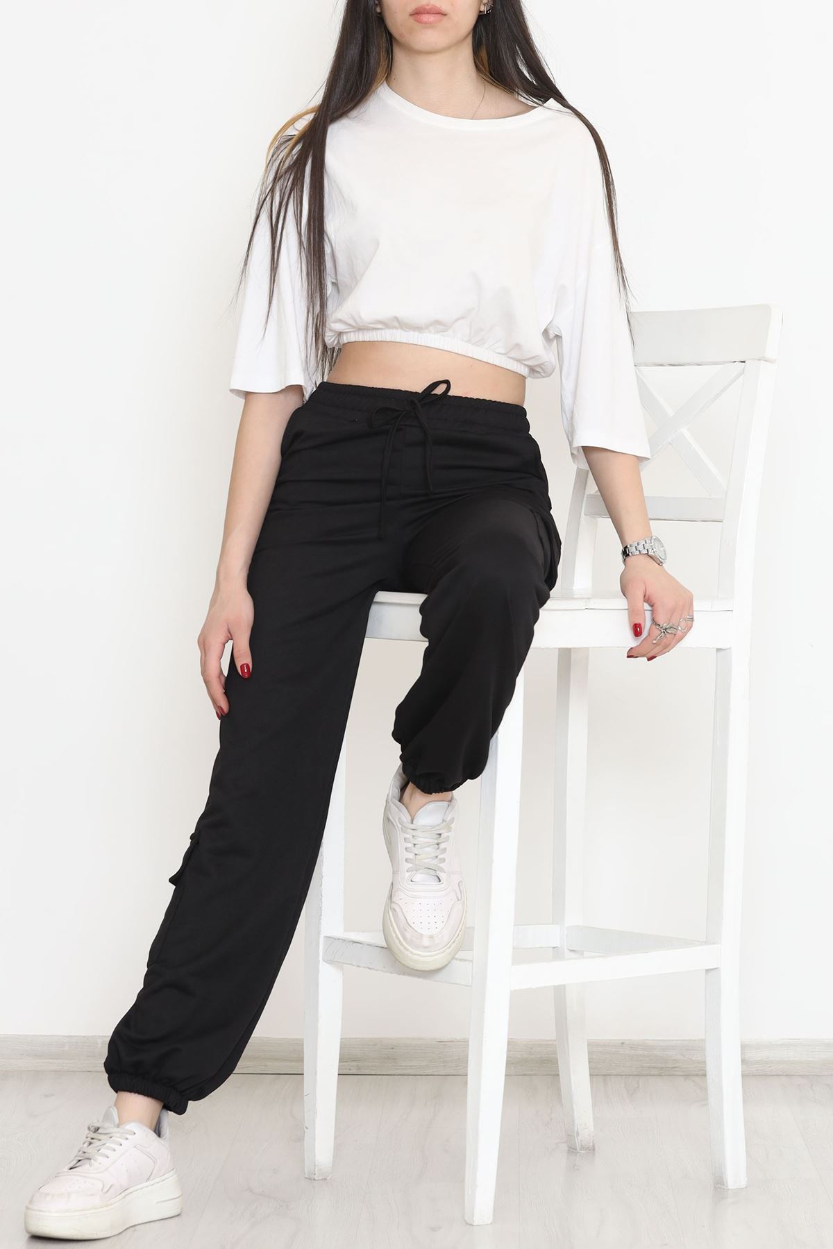 Paça Lastikli Eşofman Altı Siyah - 15079.5238.