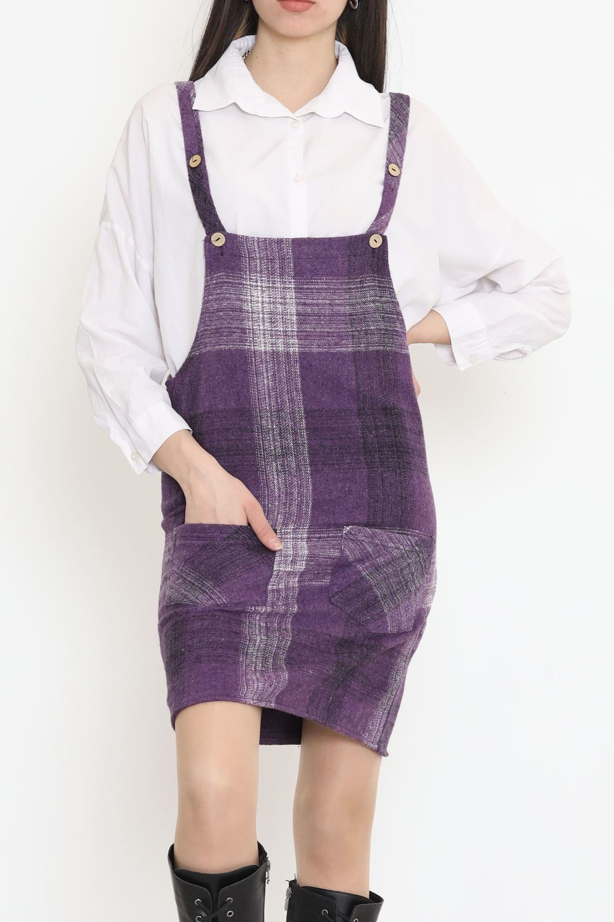 Çift Cepli Salopet Mor - 2257.1719.