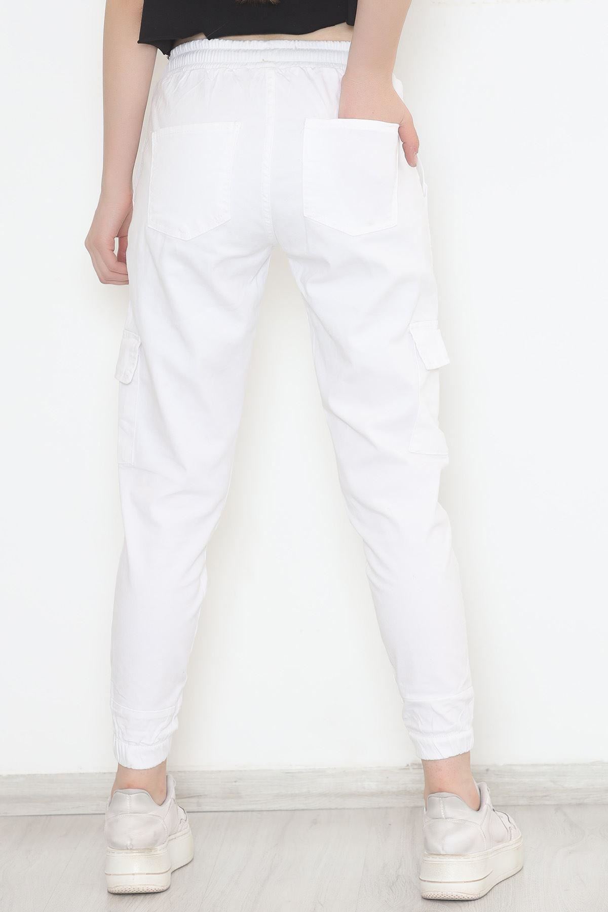 Kargo Cepli Pantolon Beyaz - 10772.1431.