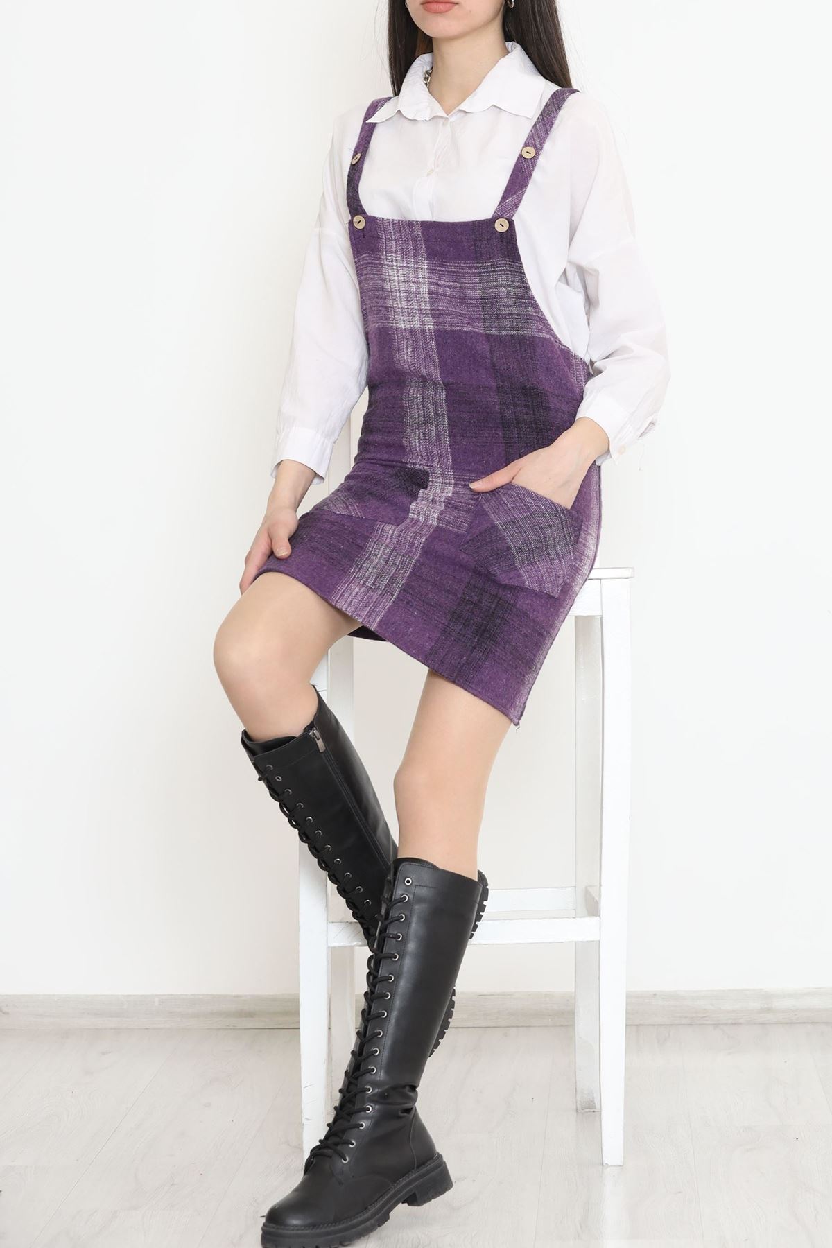 Çift Cepli Salopet Mor - 2257.1719.