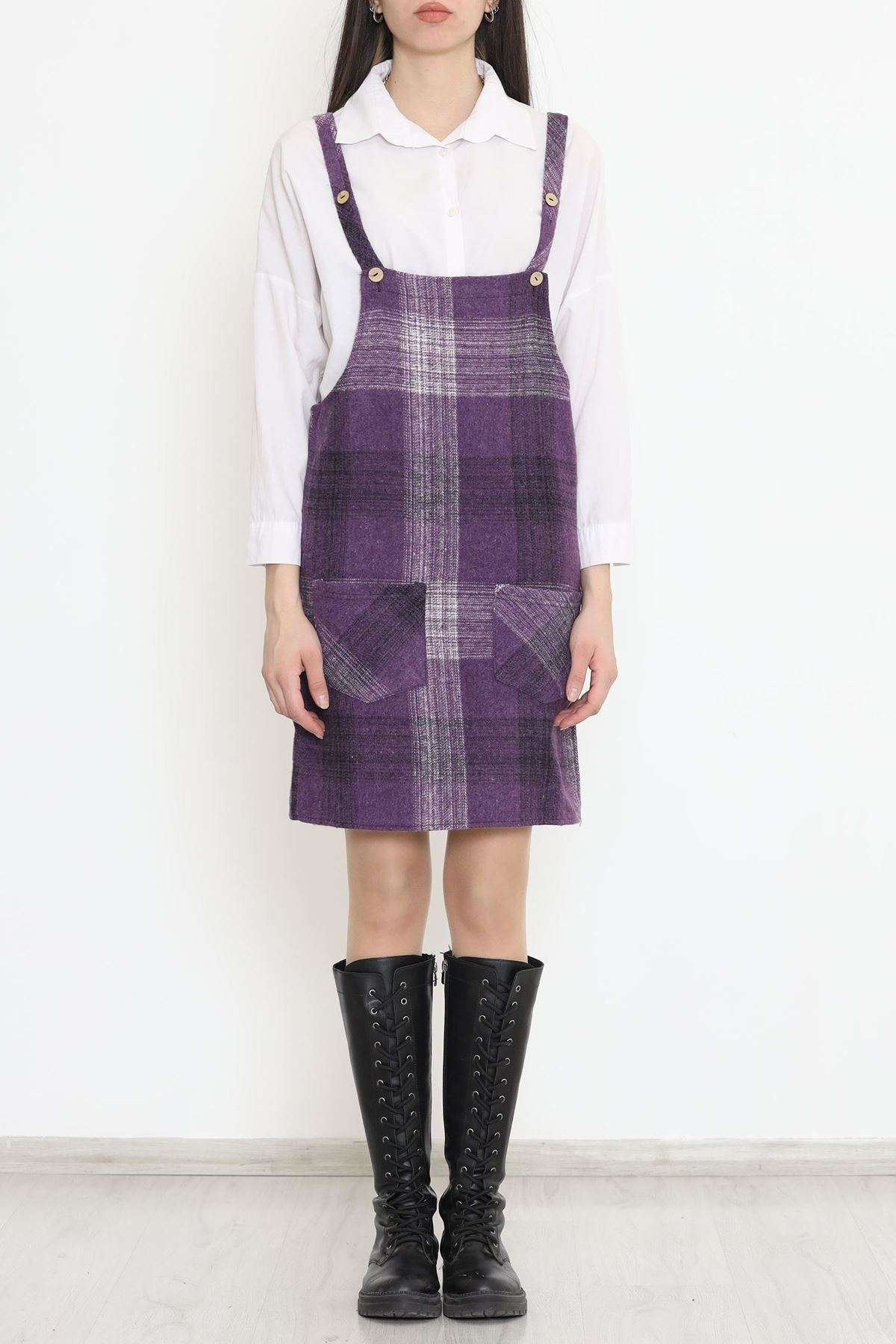 Çift Cepli Salopet Mor - 2257.1719.