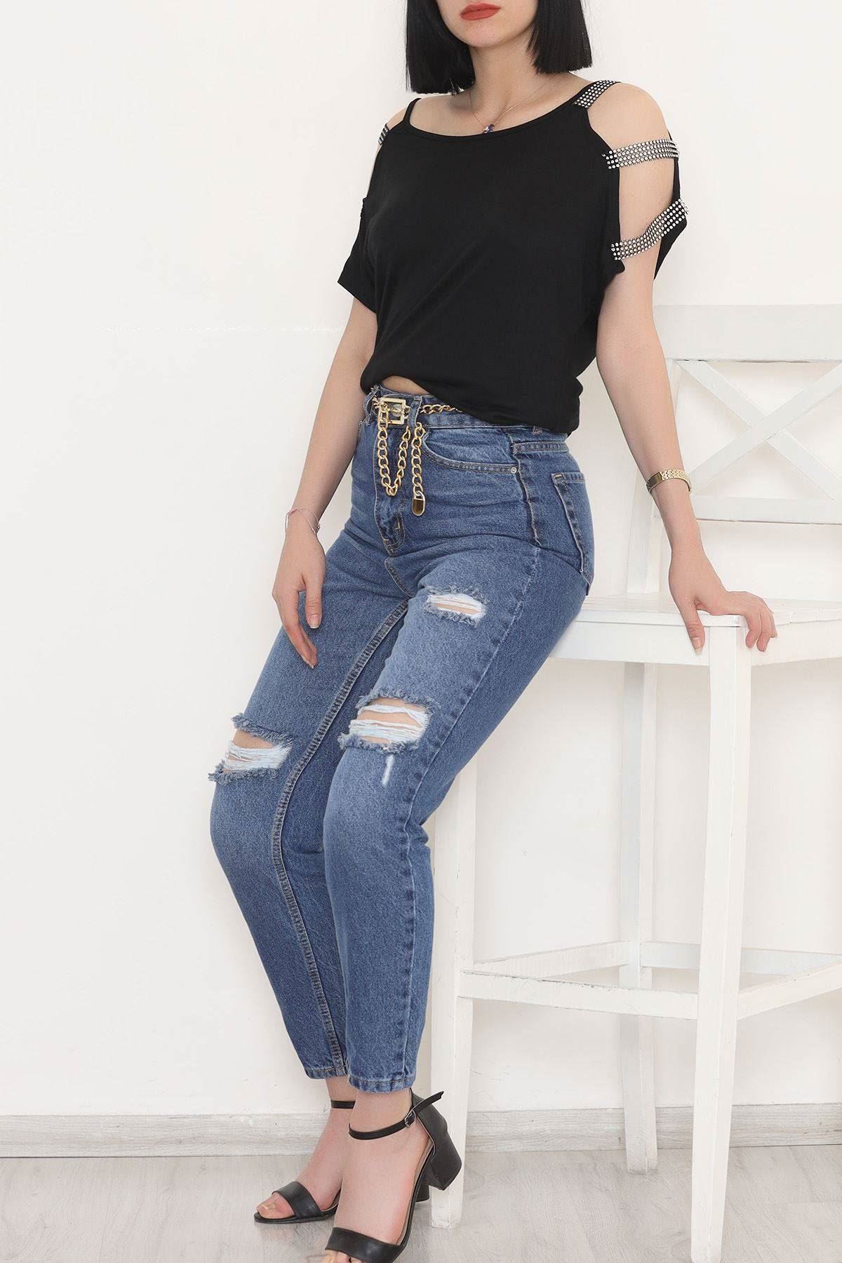 Omuz Dekolteli Bluz Siyah - 11273.599.