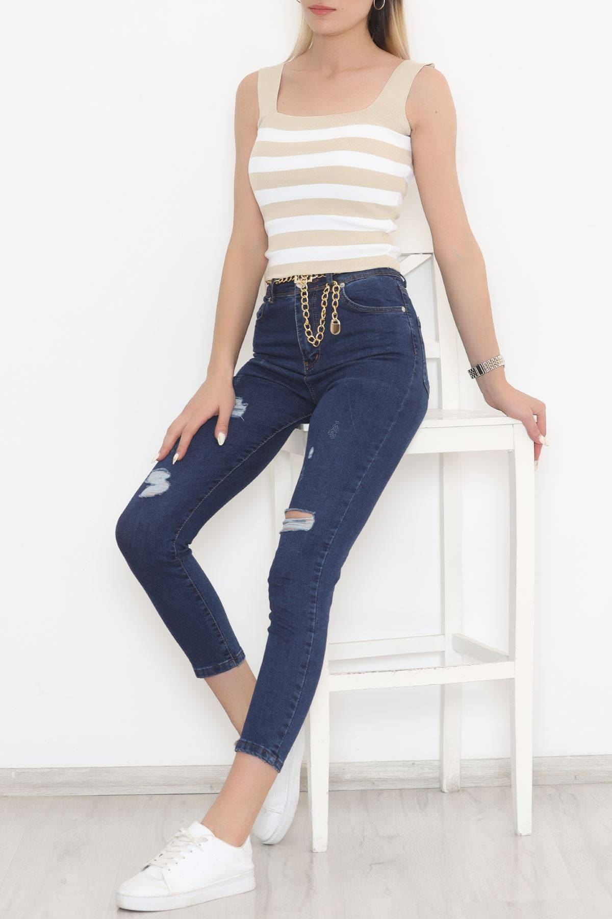 Kalın Çizgili Atlet Vizon - 11732.1019.