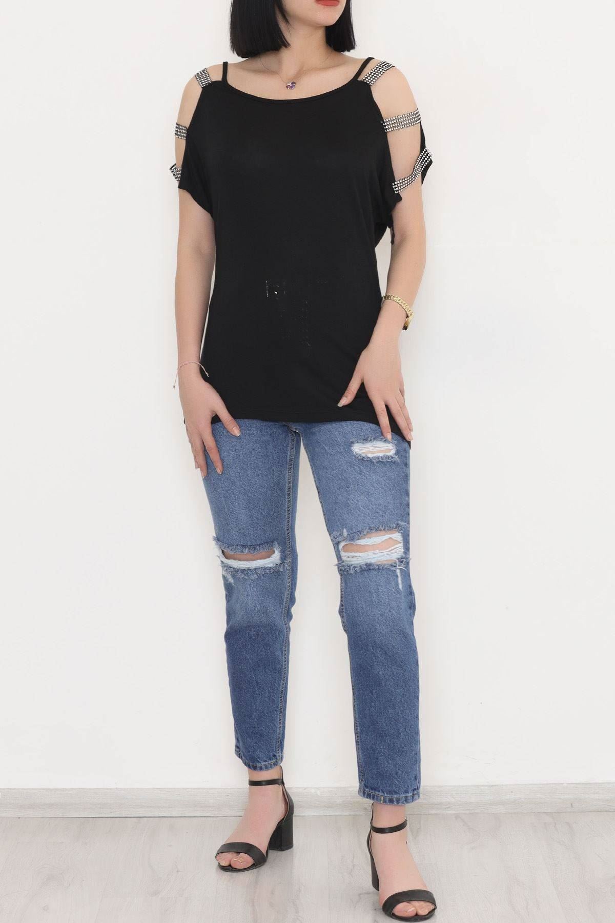 Omuz Dekolteli Bluz Siyah - 11273.599.