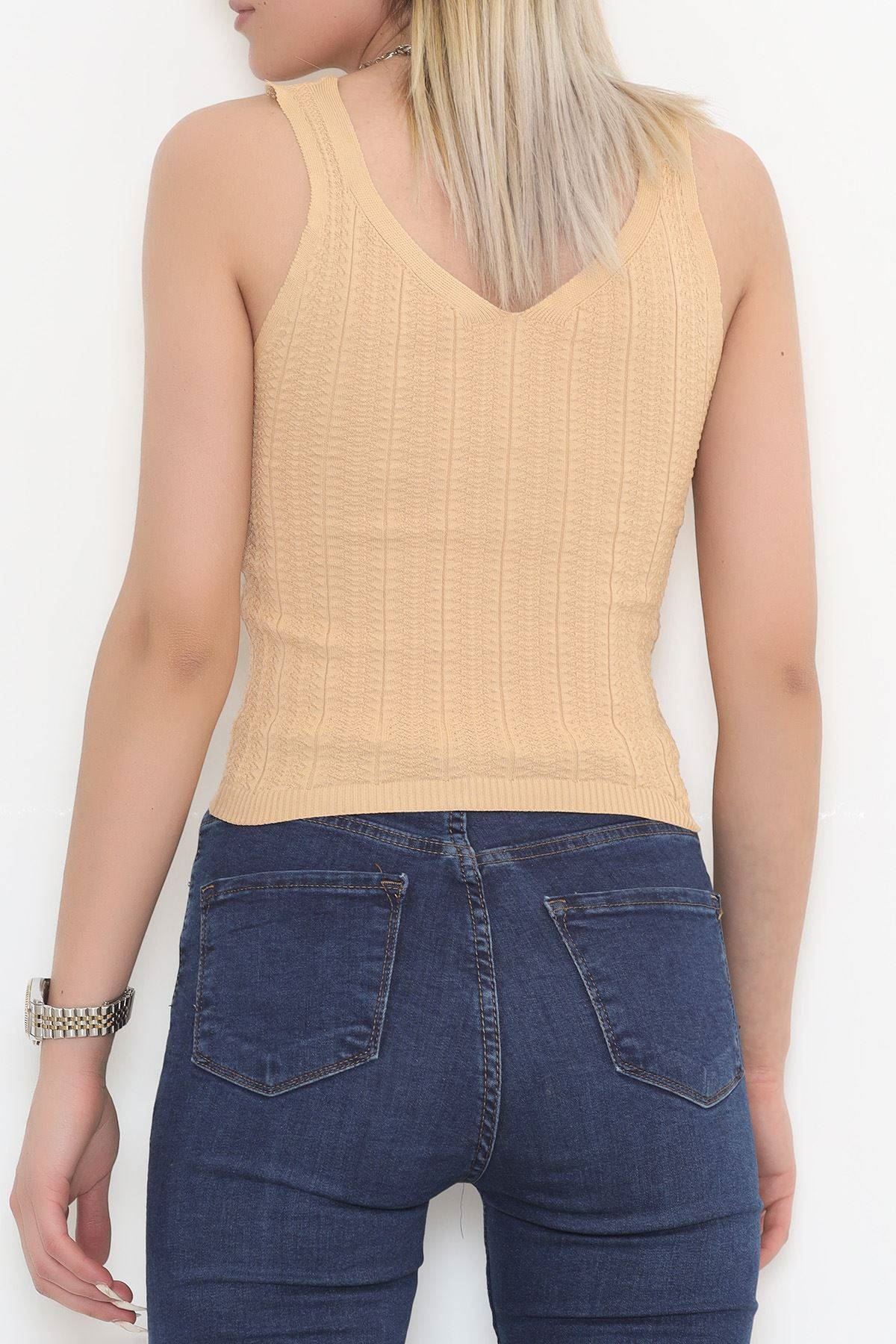 Triko V Yaka Atlet Sütlükahve - 11742.1019.