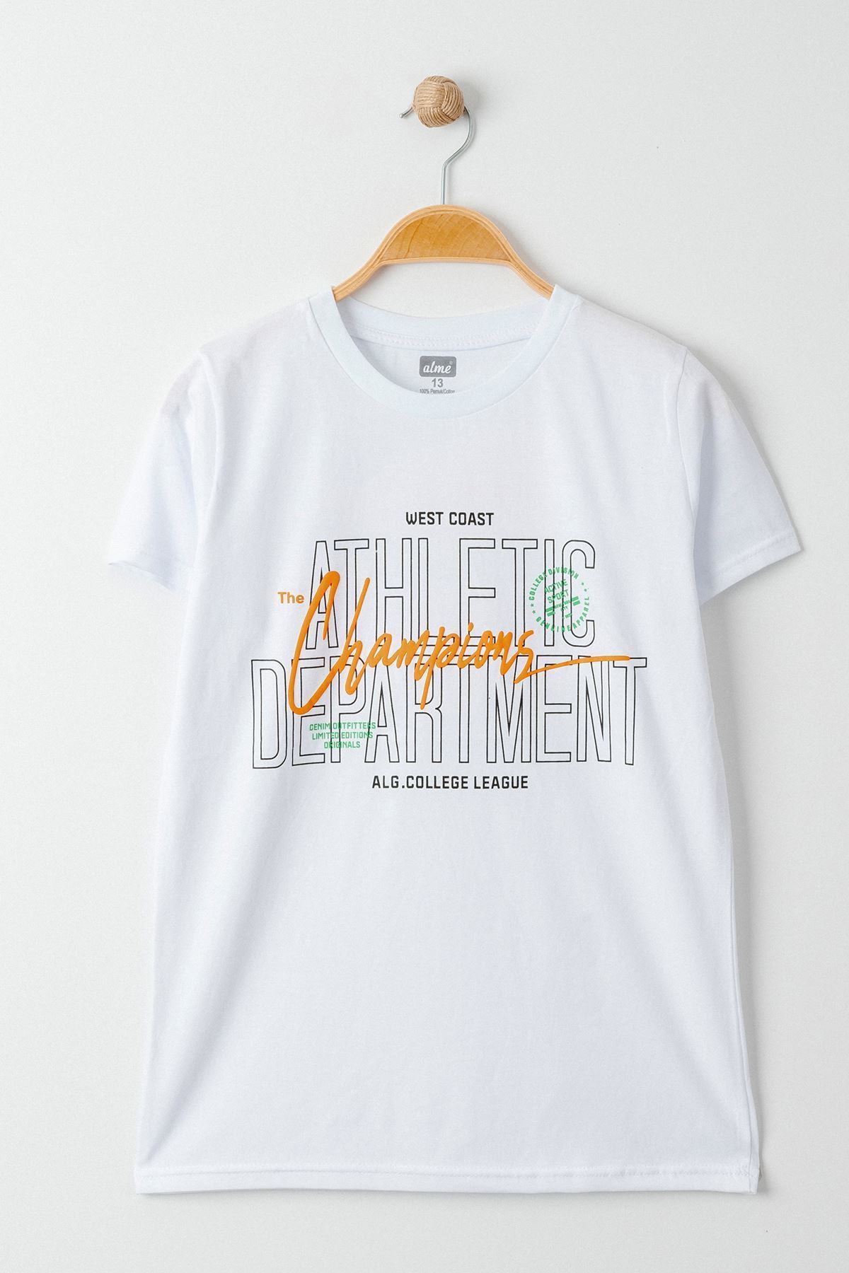 13-16 Yaş Baskılı Erkek Tişört Beyaz - 424159.1576.