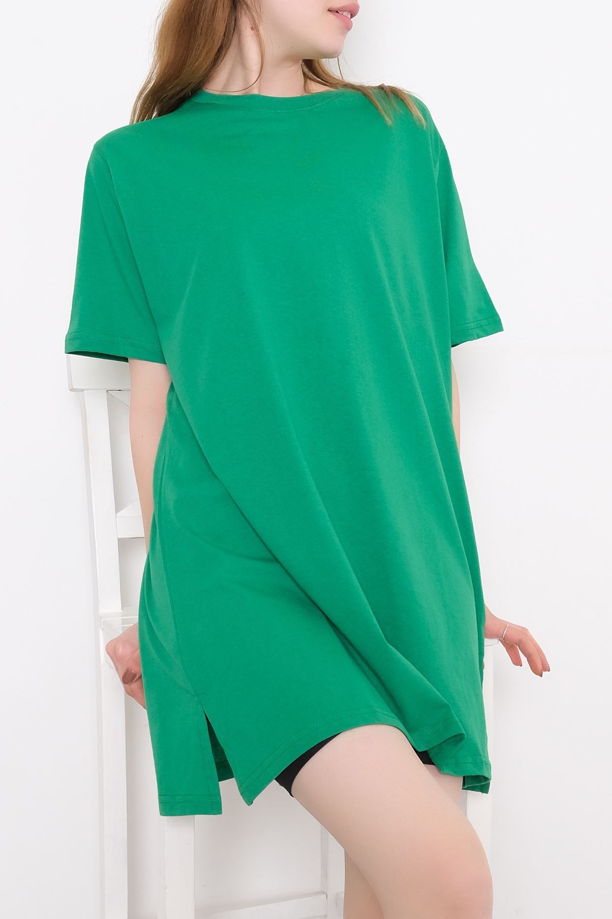 Suprem Yırtmaçlı Tişört Yeşil - 3642.105.