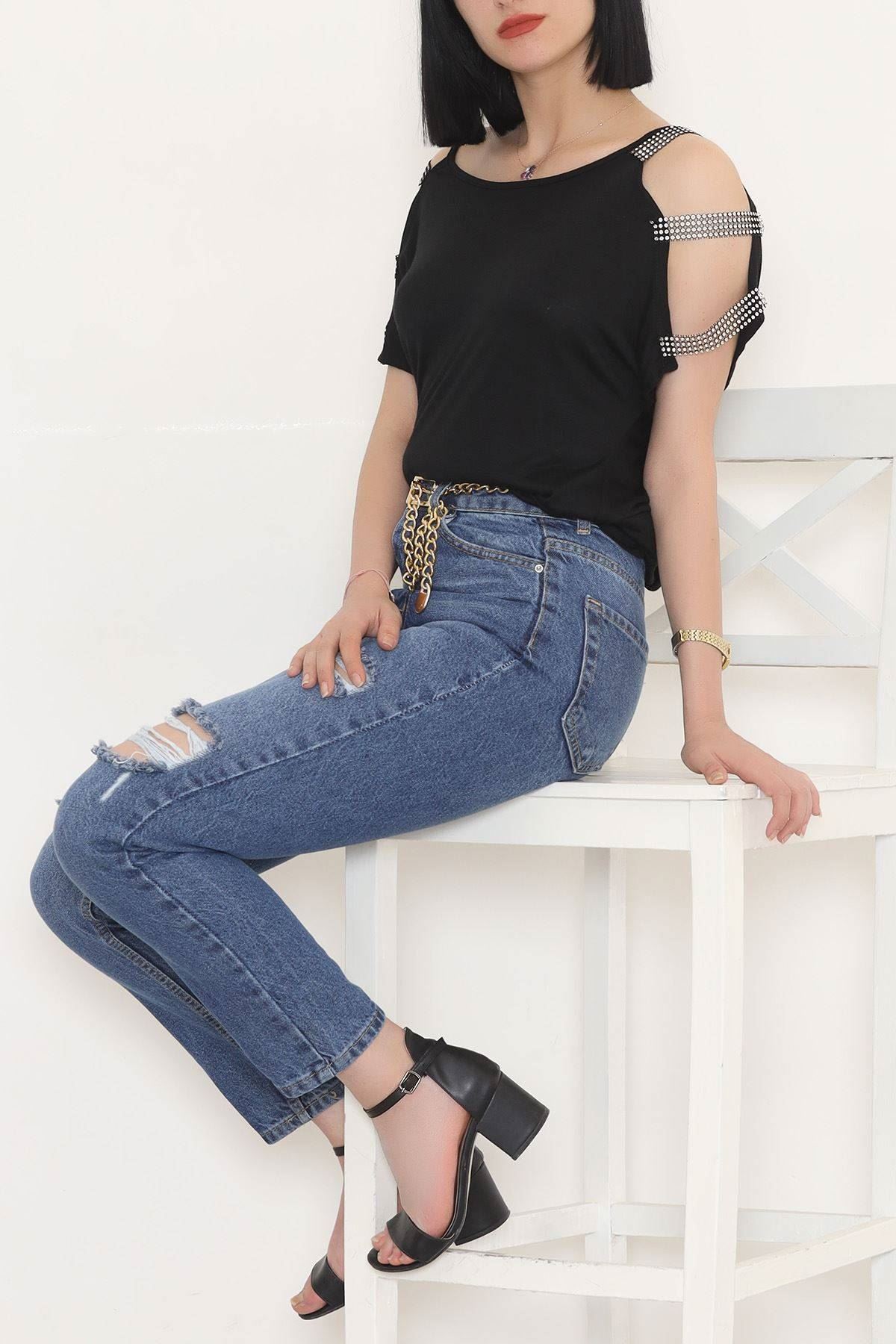 Omuz Dekolteli Bluz Siyah - 11273.599.