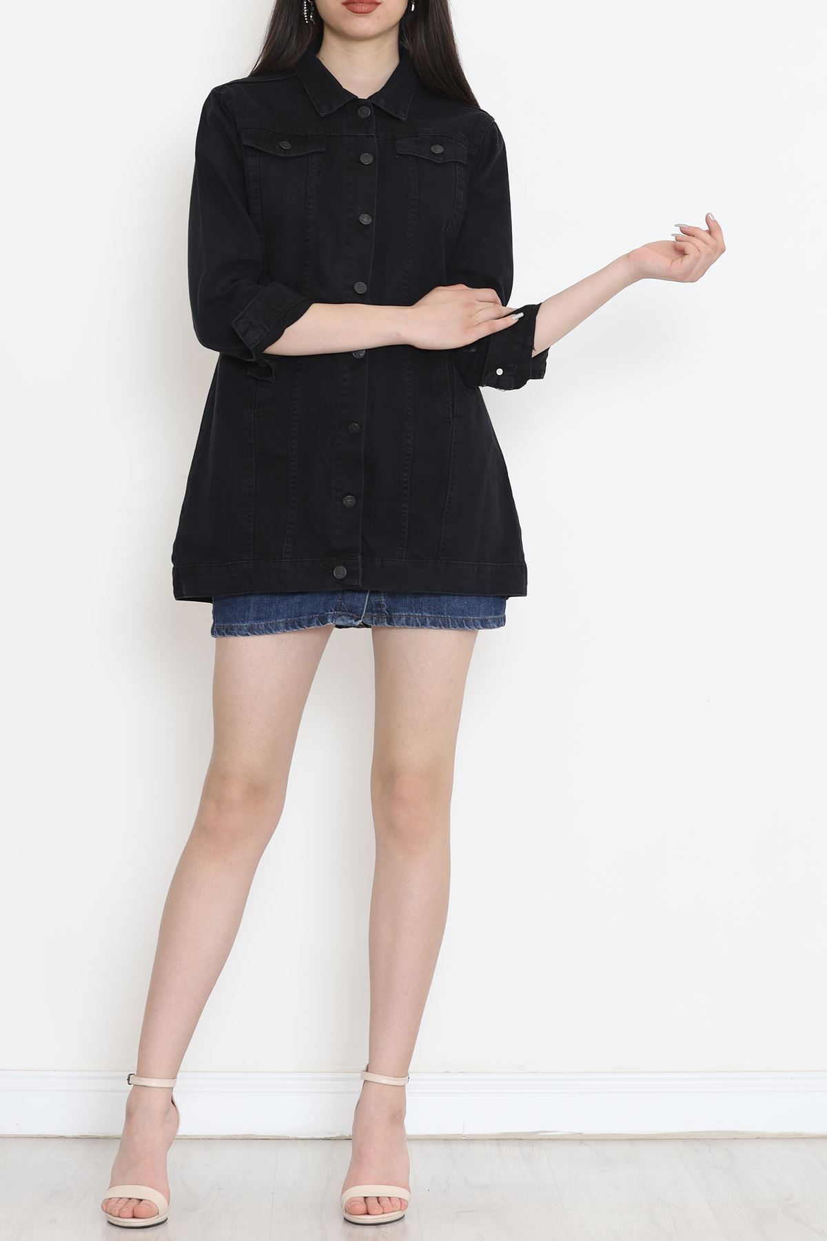 Lazerli Kot Ceket Siyah1 - 18261.1831.