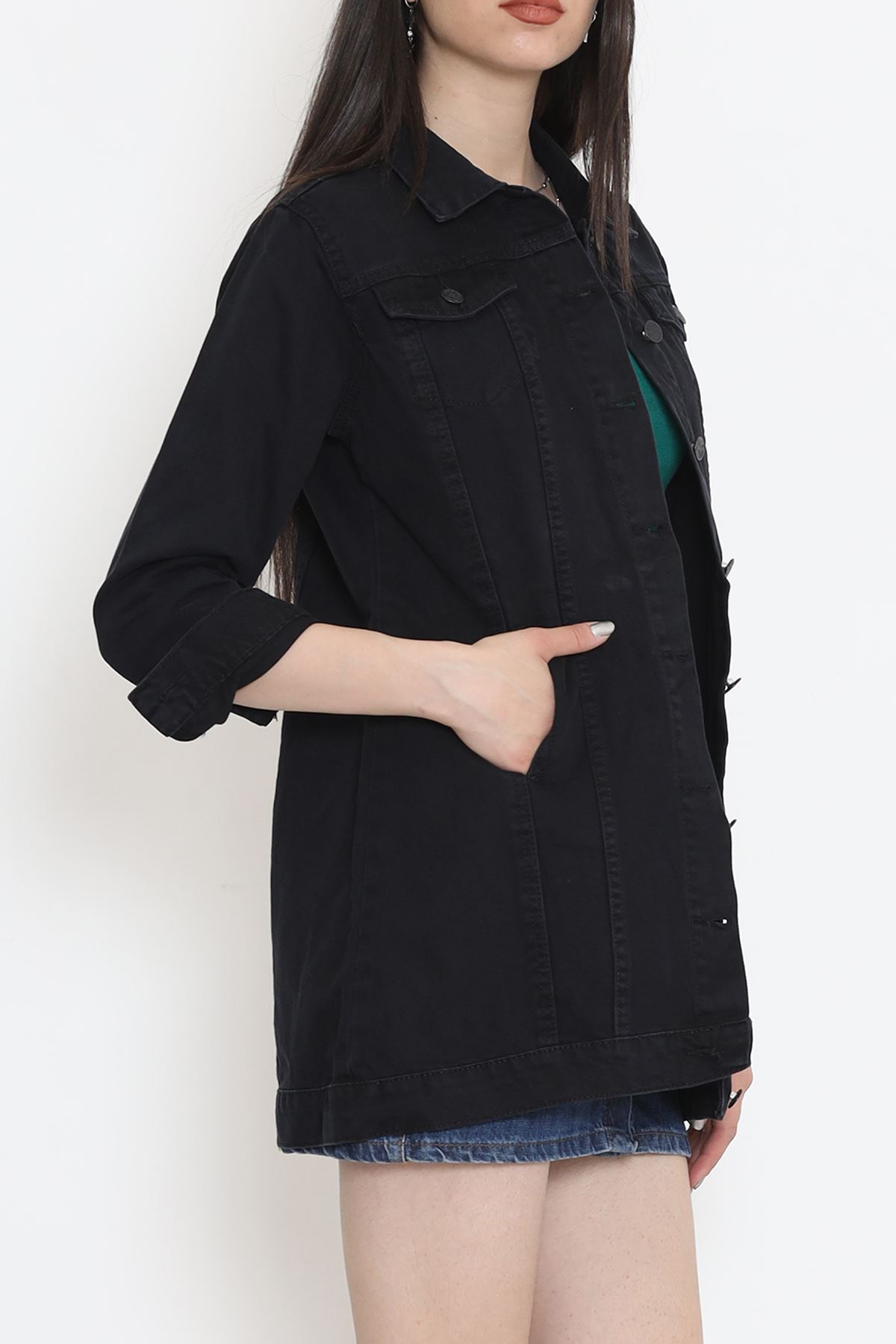 Lazerli Kot Ceket Siyah1 - 18261.1831.