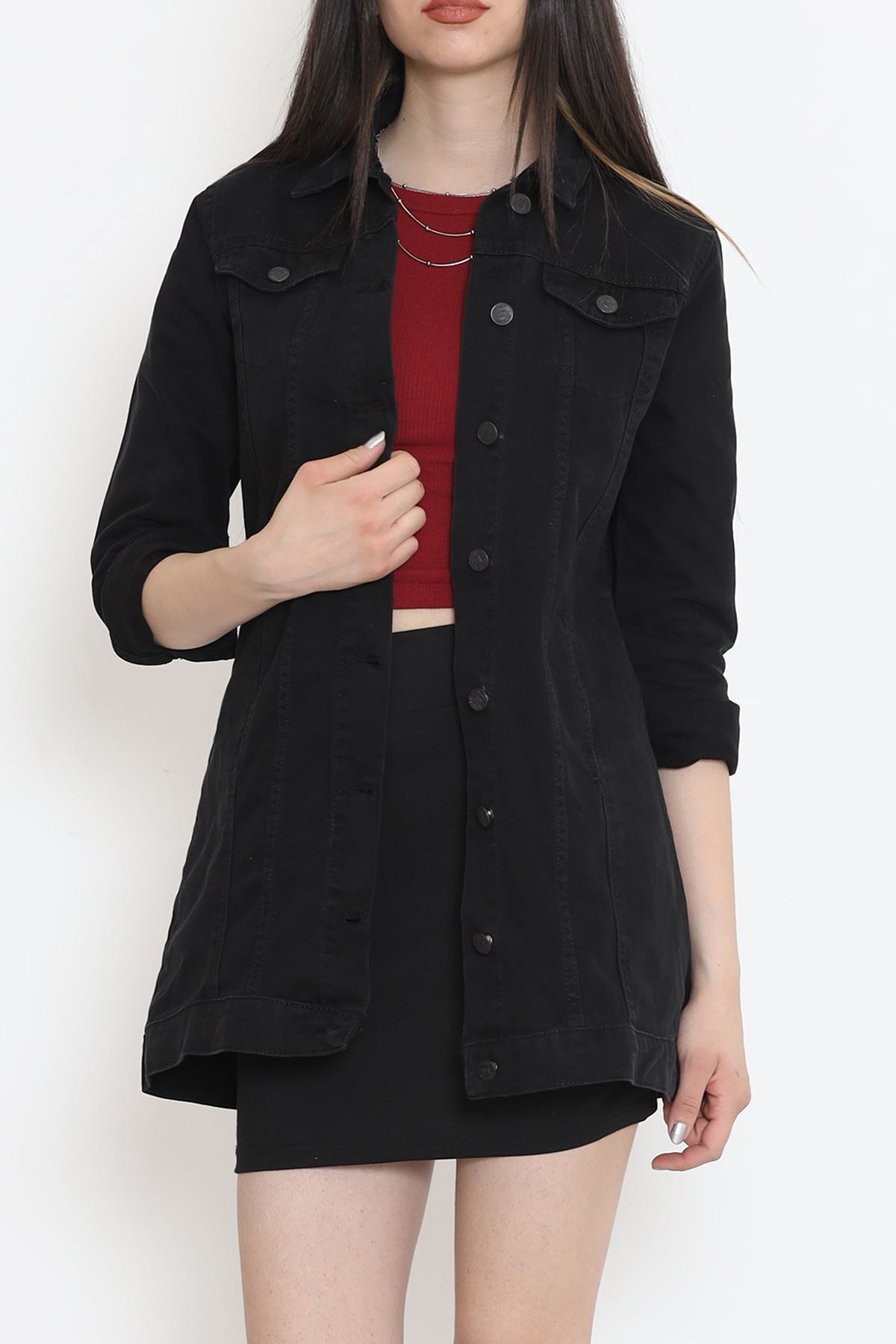 Lazerli Kot Ceket Siyah3 - 18261.1831.