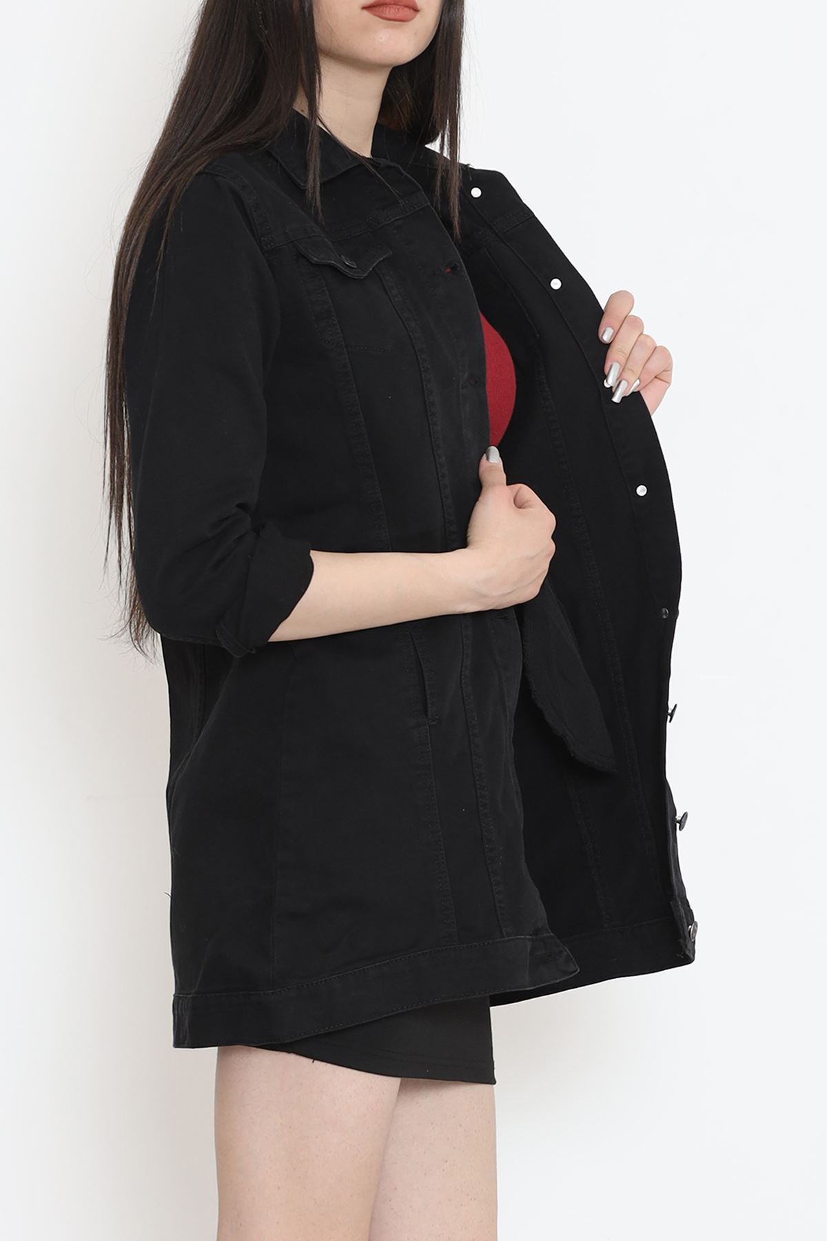 Lazerli Kot Ceket Siyah3 - 18261.1831.