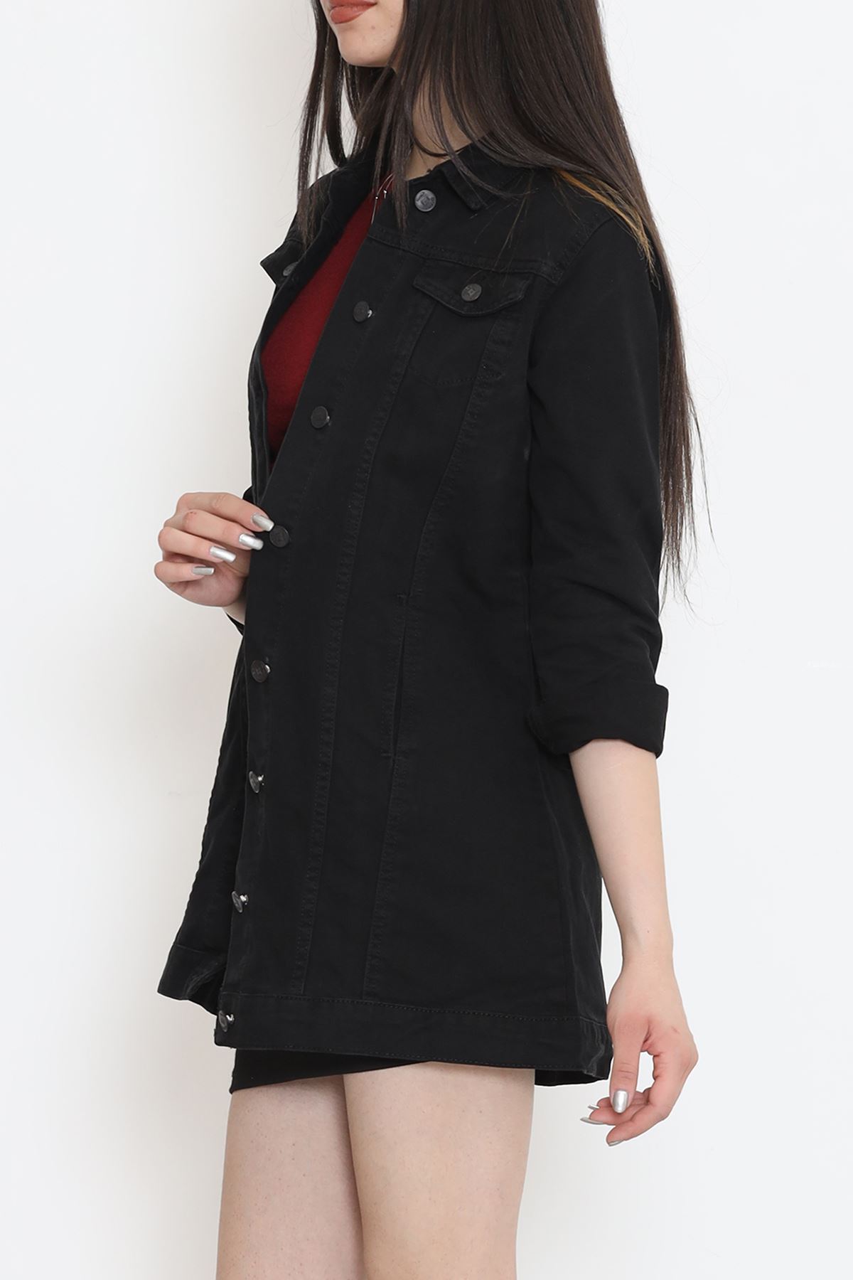 Lazerli Kot Ceket Siyah3 - 18261.1831.