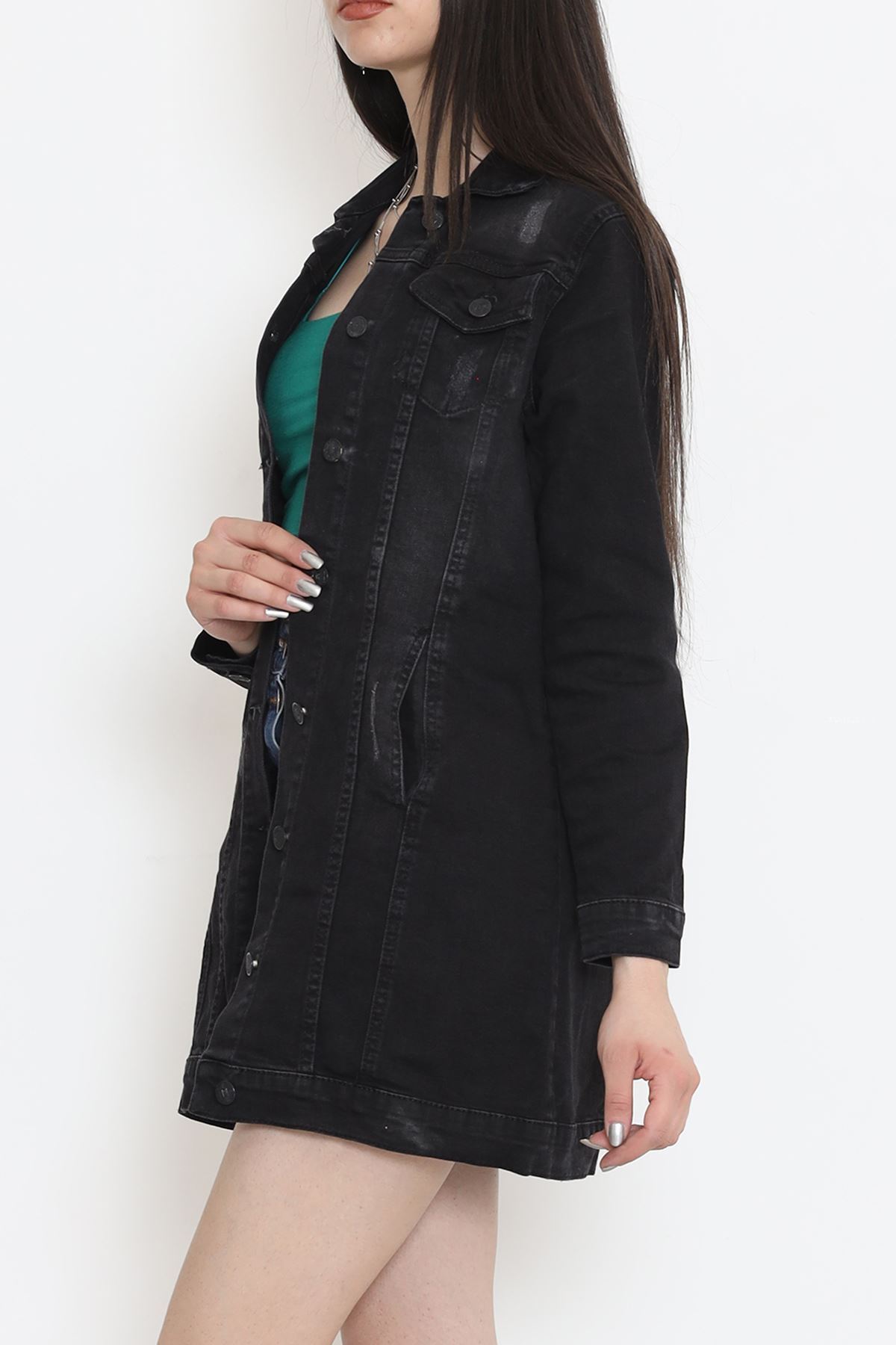 Lazerli Kot Ceket Füme - 18261.1831.