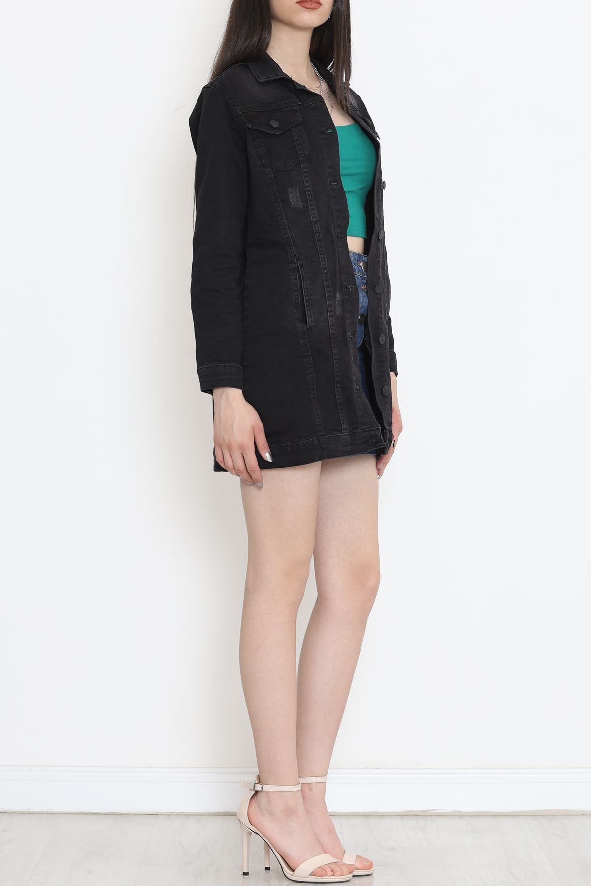 Lazerli Kot Ceket Füme - 18261.1831.